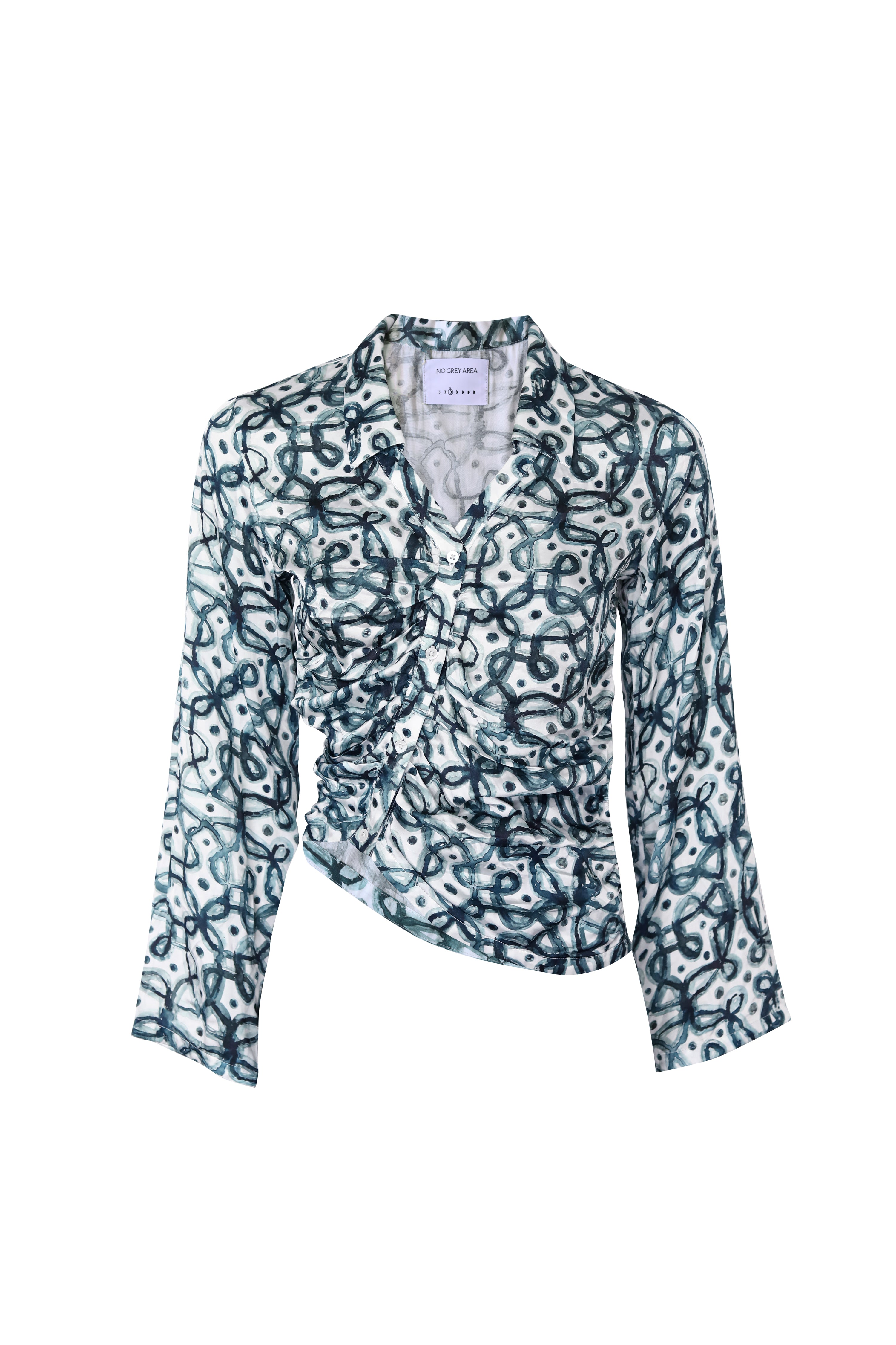 Watercolor-Kolam Asymmetric Shirt