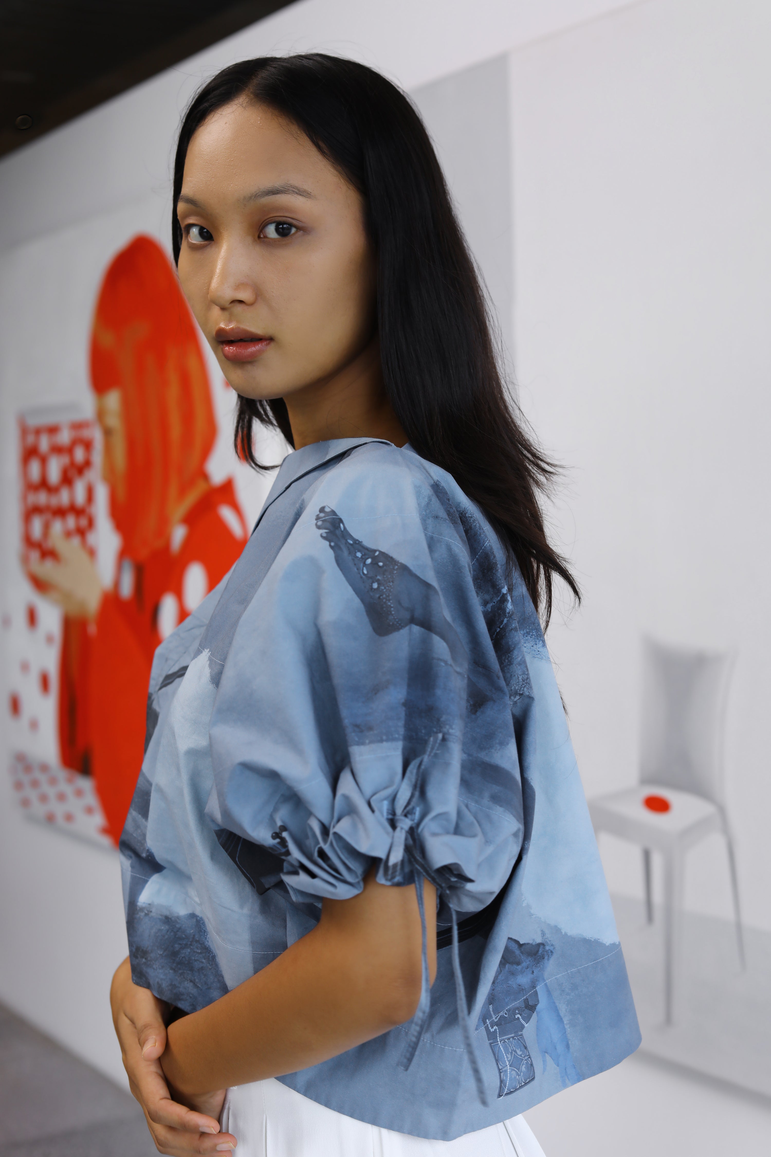 Surrealist Tonal Lapel Top
