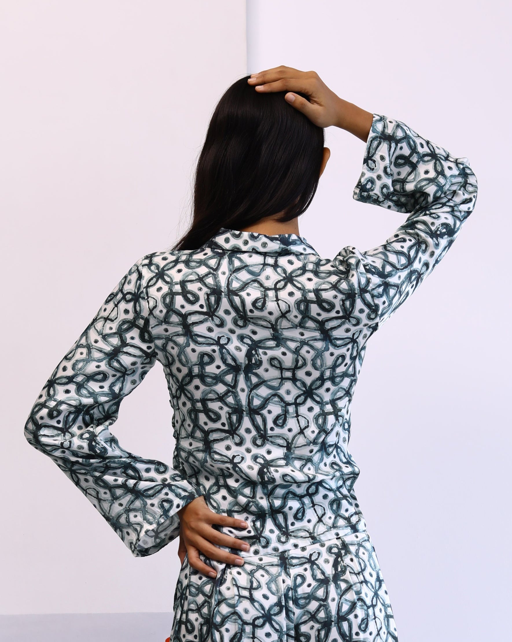 Watercolor-Kolam Asymmetric Shirt