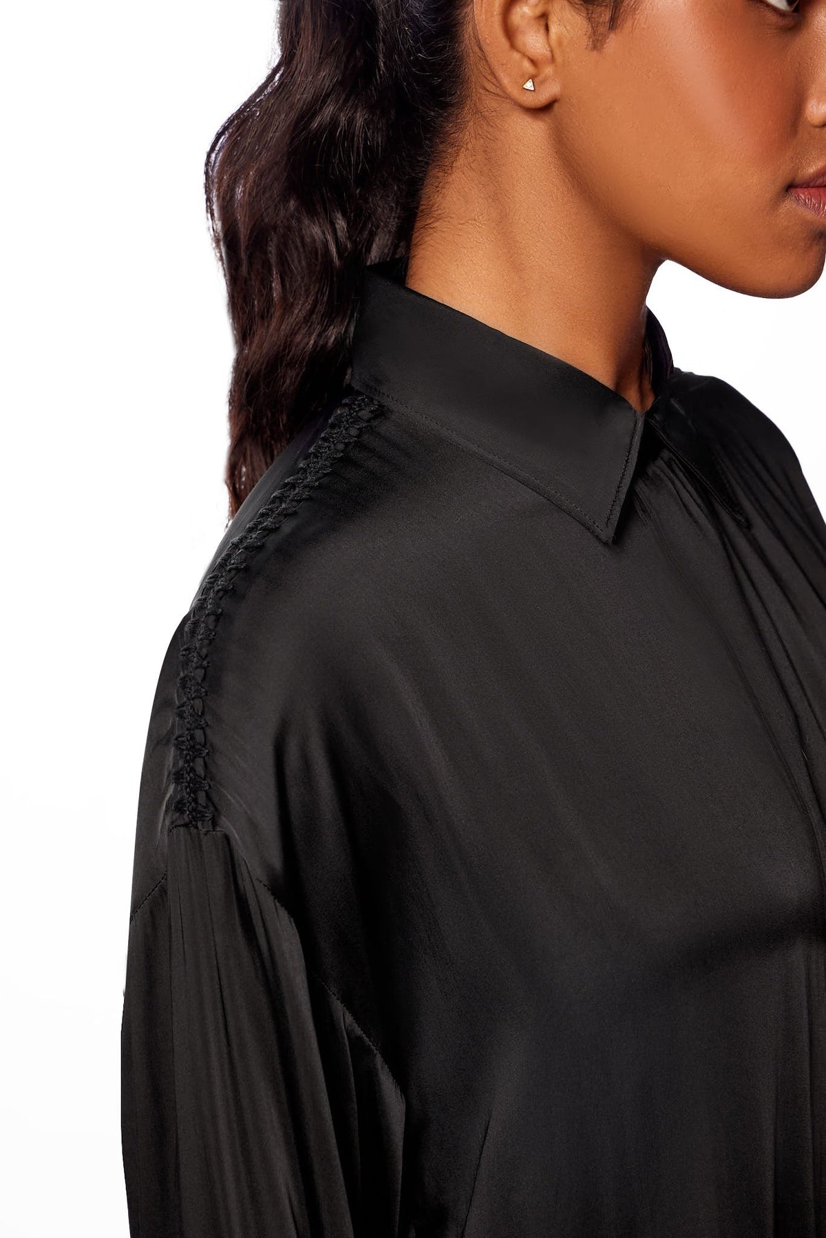 Boxy Fit Dress Shirt + Silk Pants