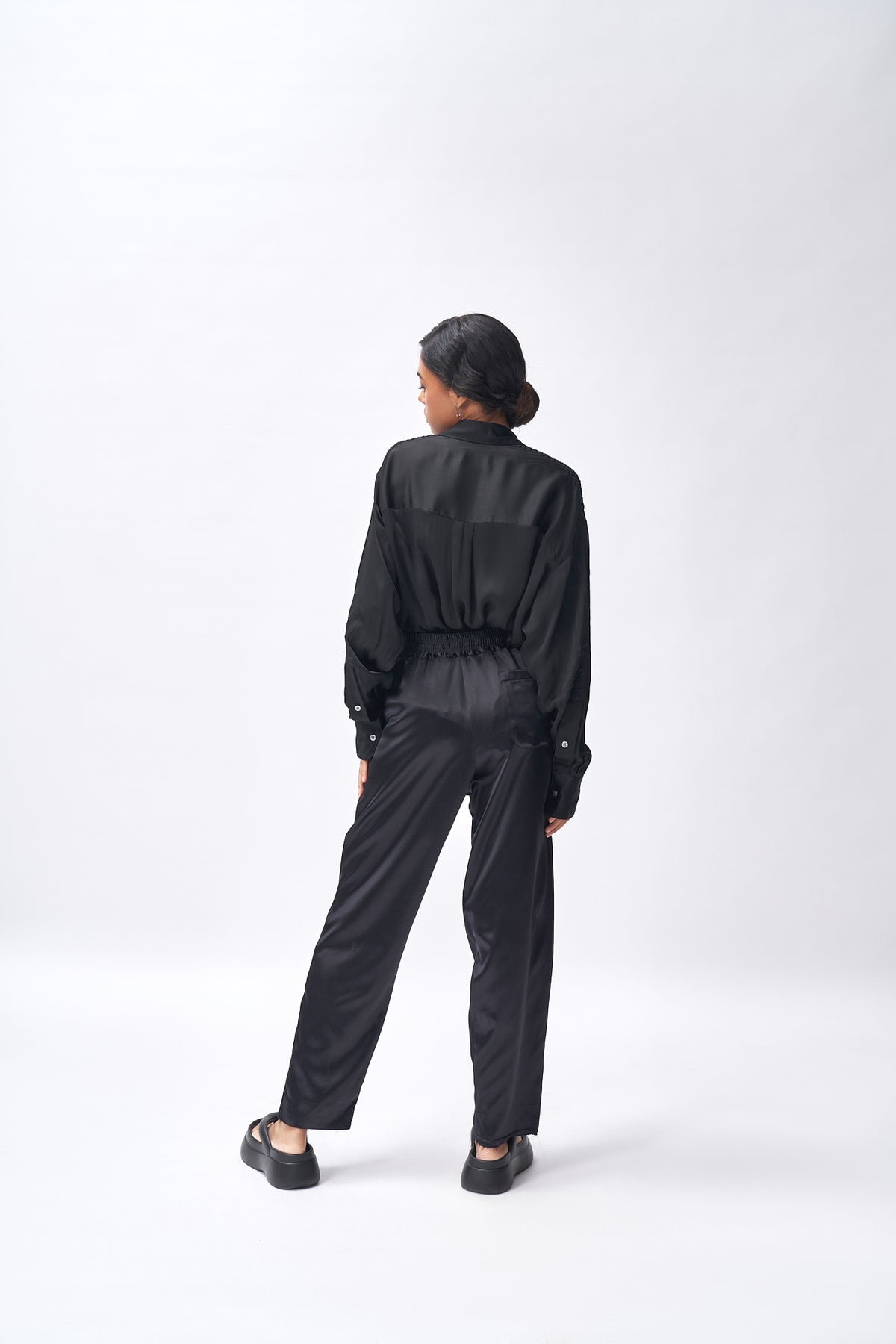 Boxy Fit Dress Shirt + Silk Pants