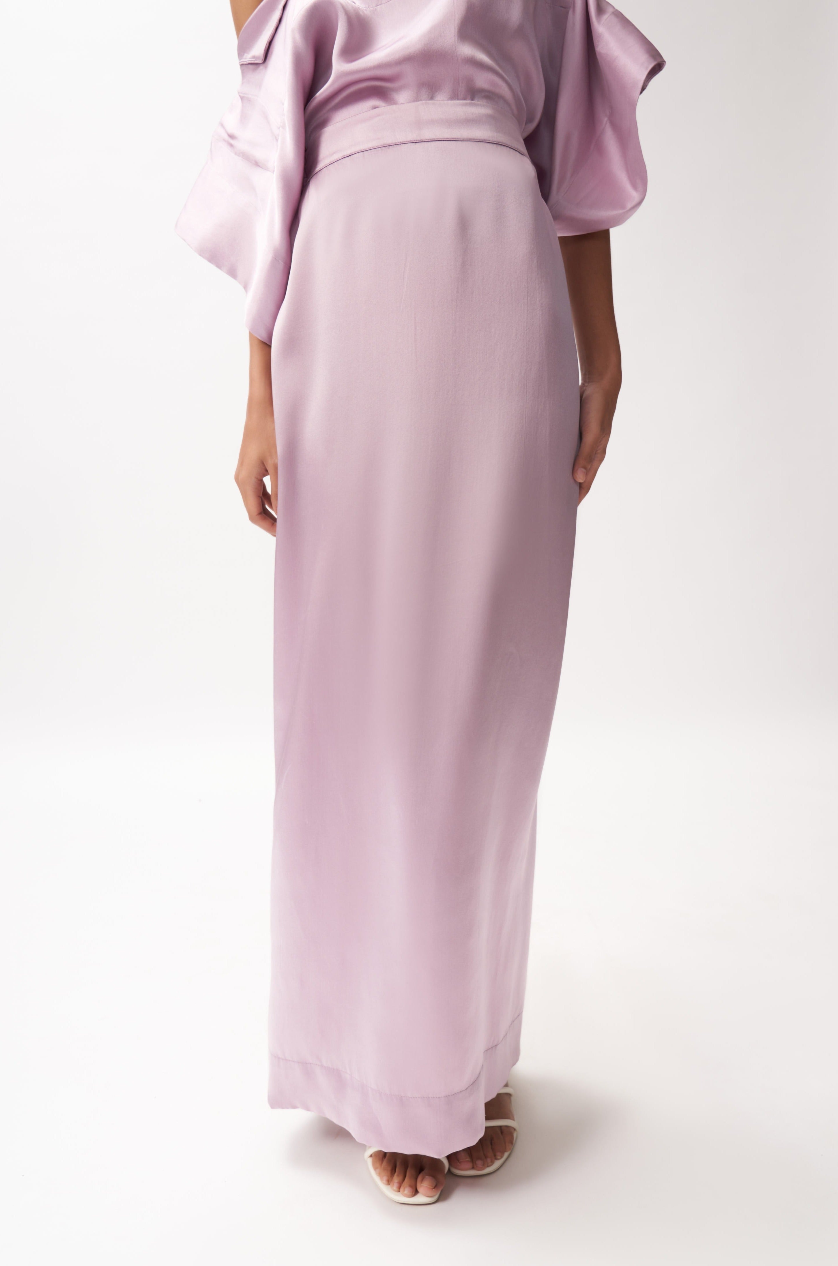 Silk Slit Skirt