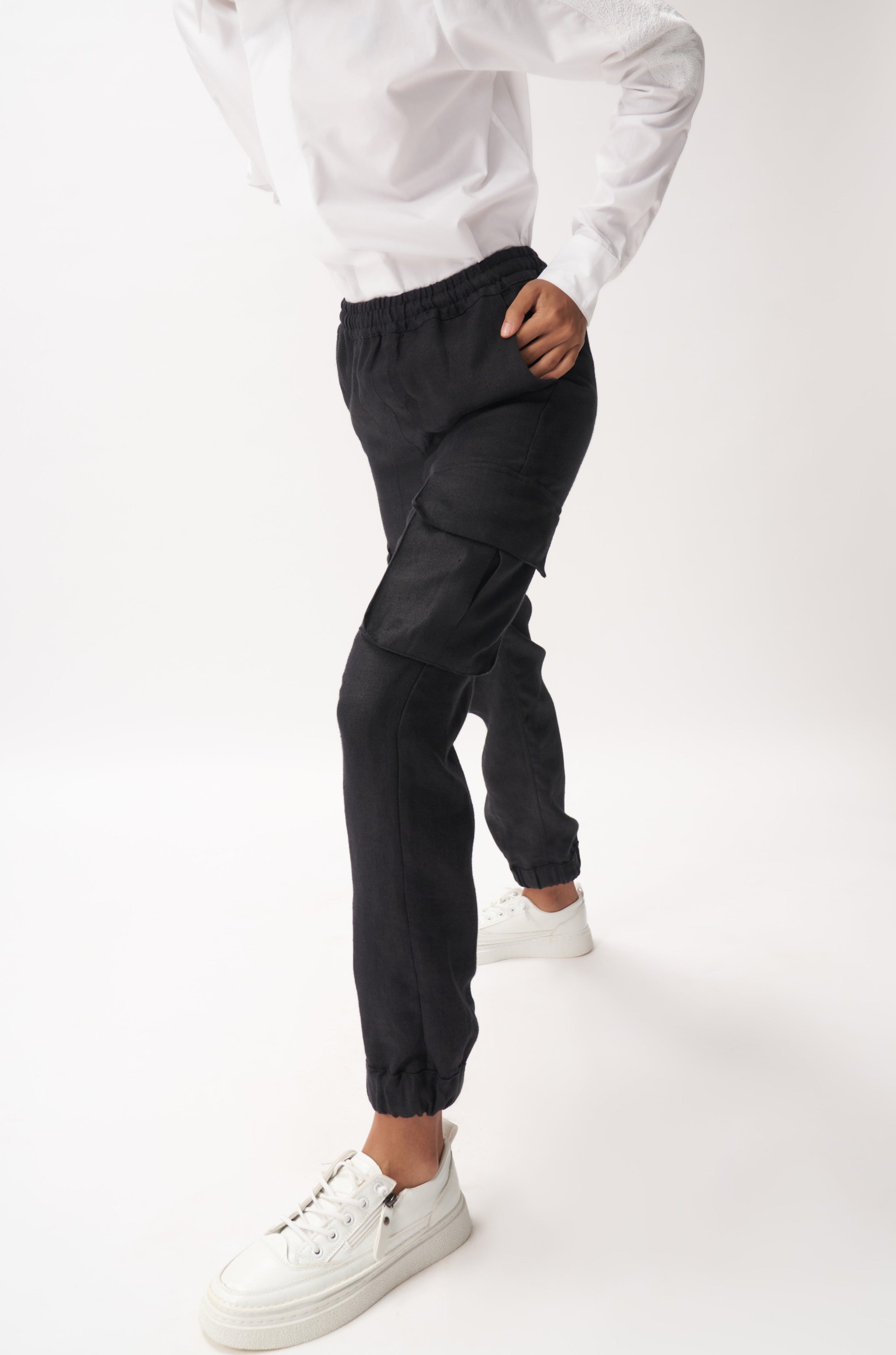 Linen Cargo Joggers