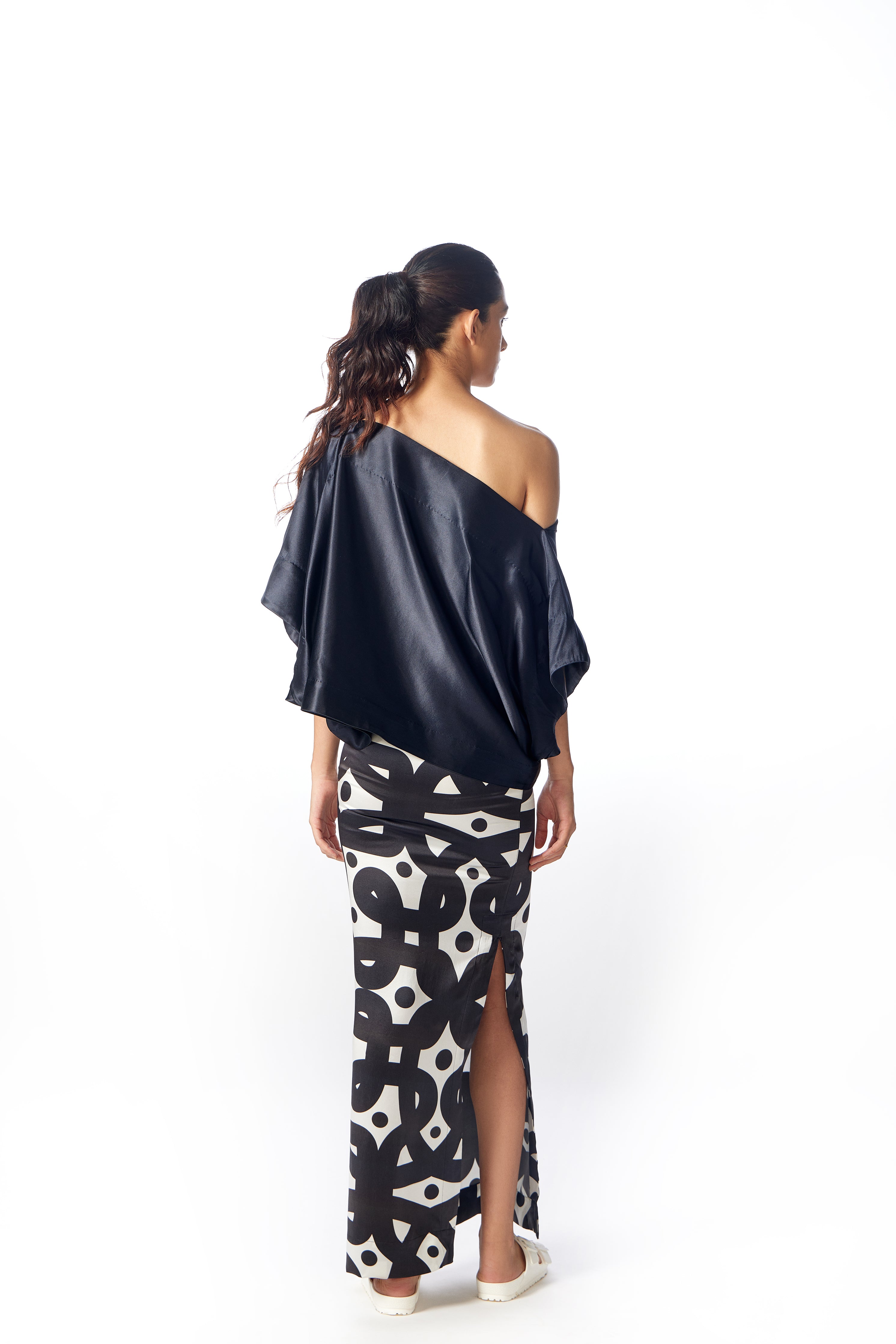 Silk Kolam Slit Skirt