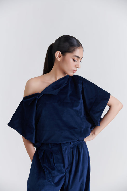 Velvet Off - Shoulder Top + Bollywood Pants