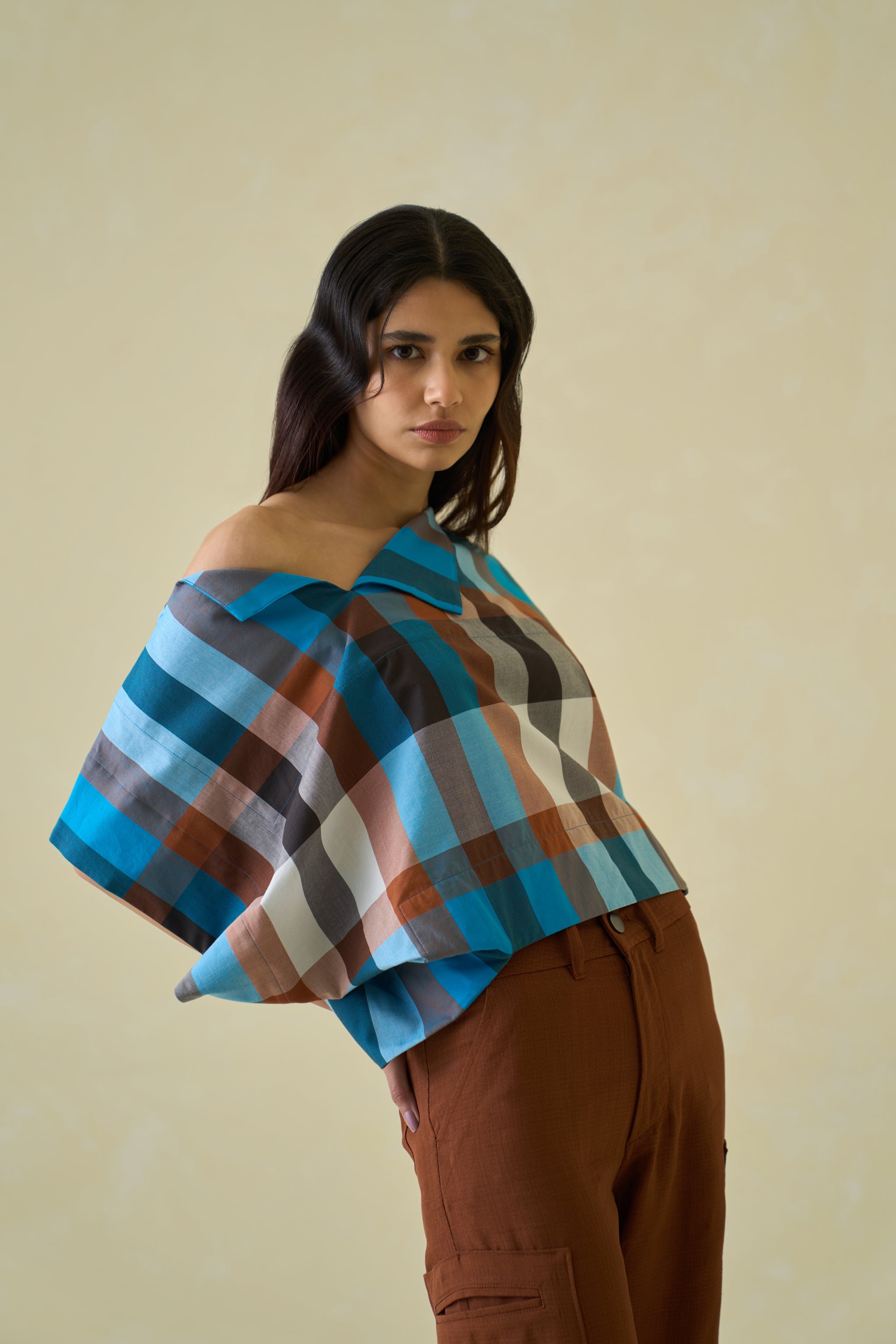 Madras Off-Shoulder Top
