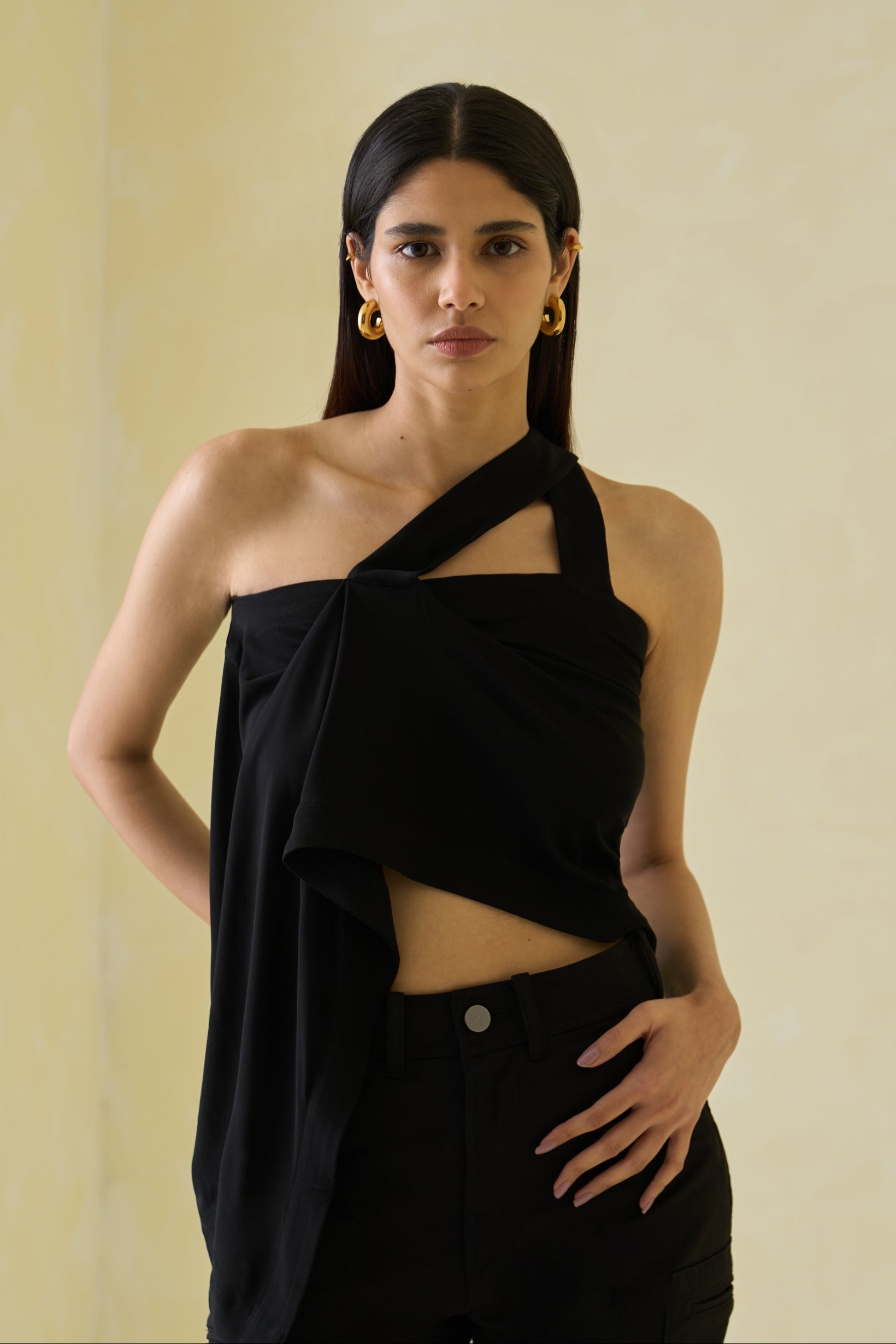 One Shoulder Draped Top