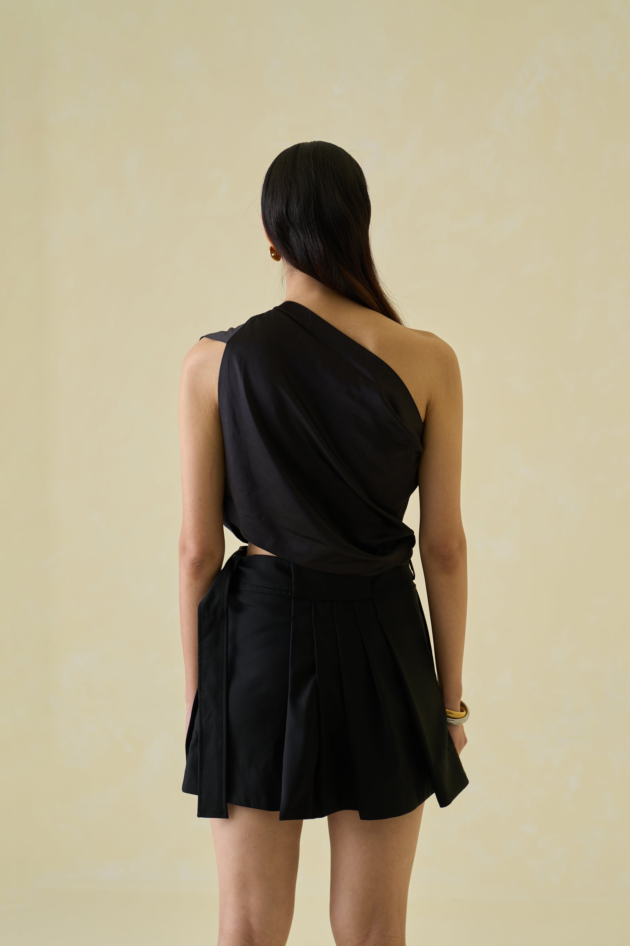 One-Shoulder Sari Top
