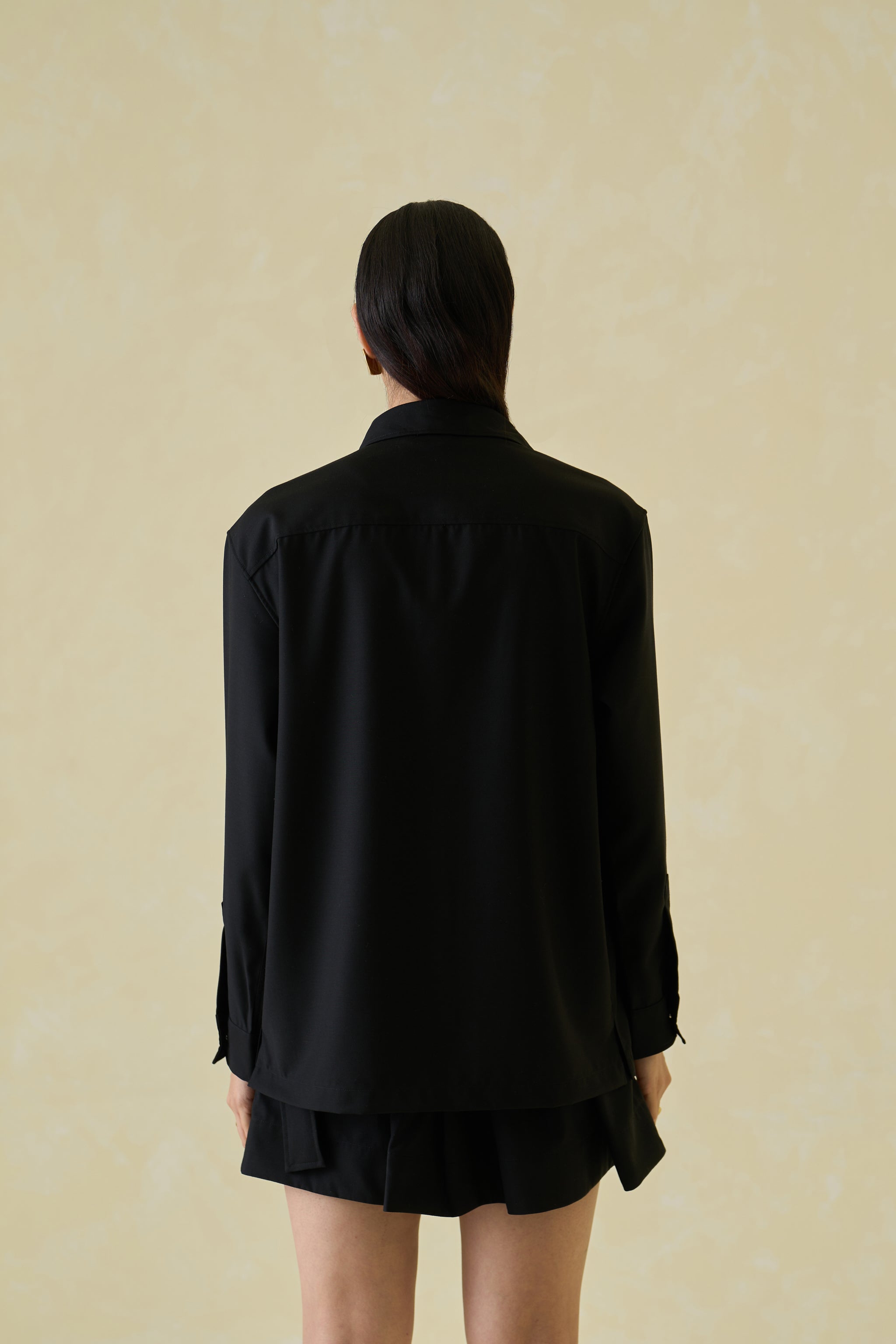 Suiting Military Shacket & Tennis Lungi Skirt Co-ord