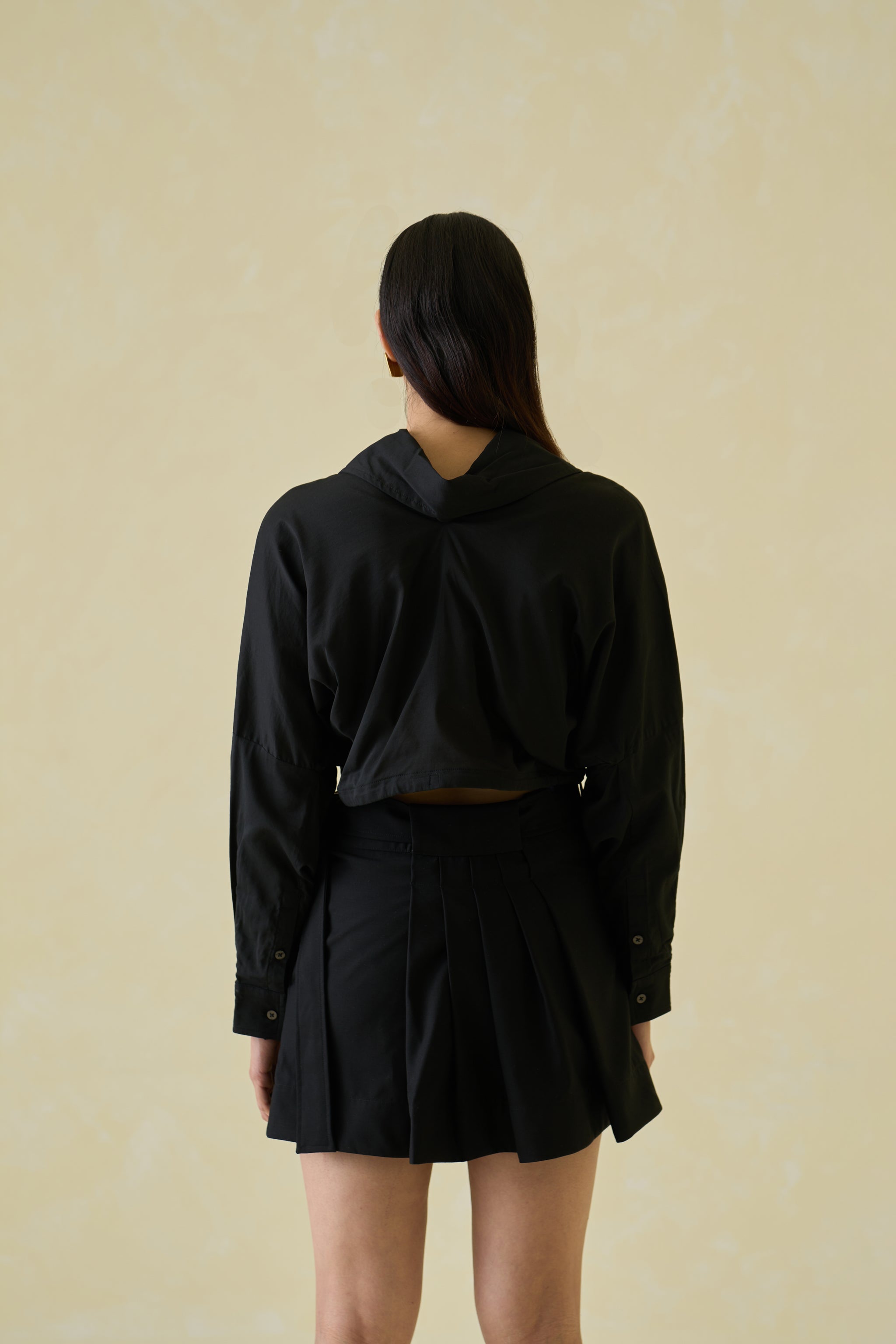 Directional Cropped Shirt & Tennis Lungi Skirt Co-ord