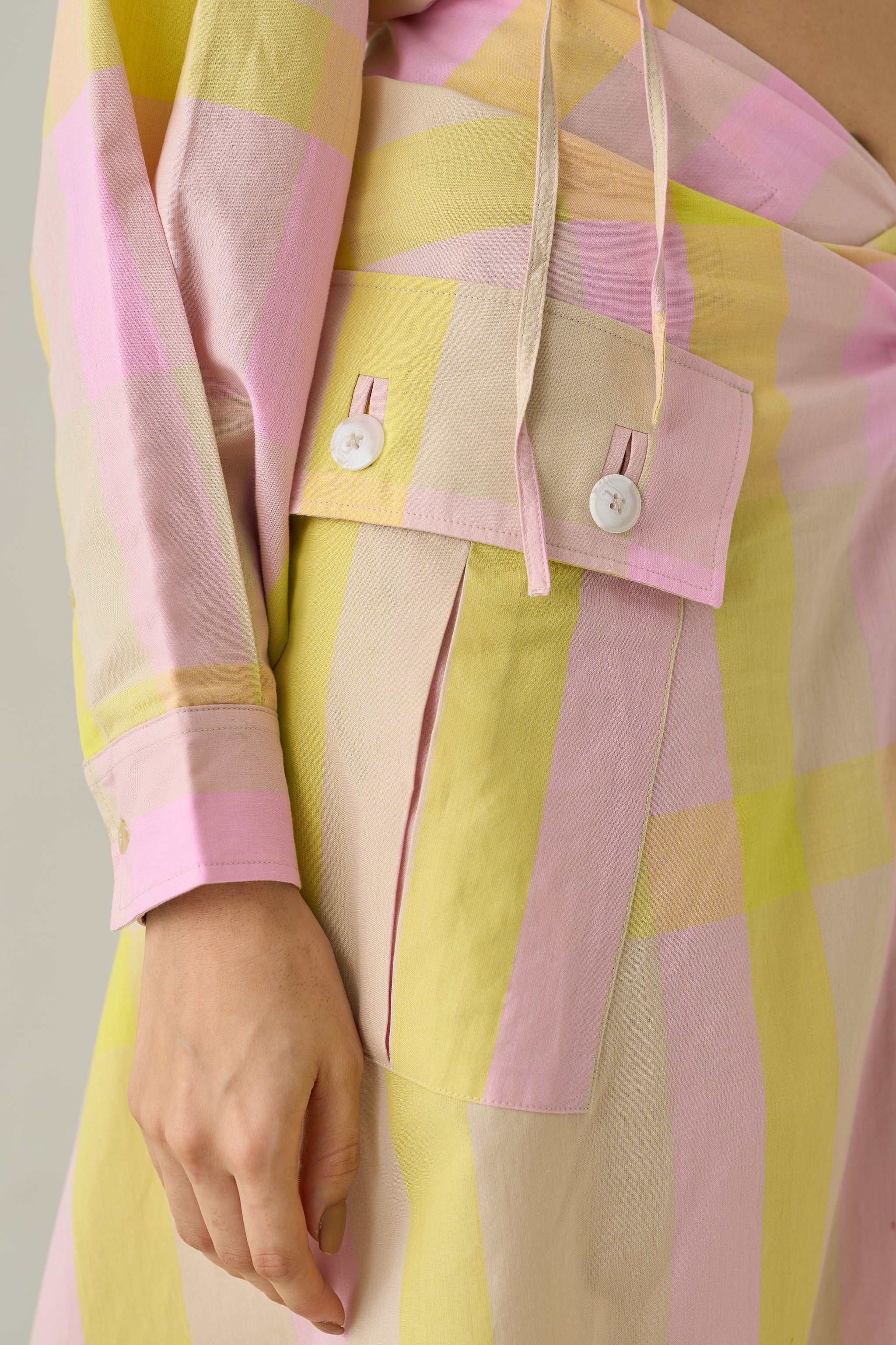 Madras Check Sari Skirt