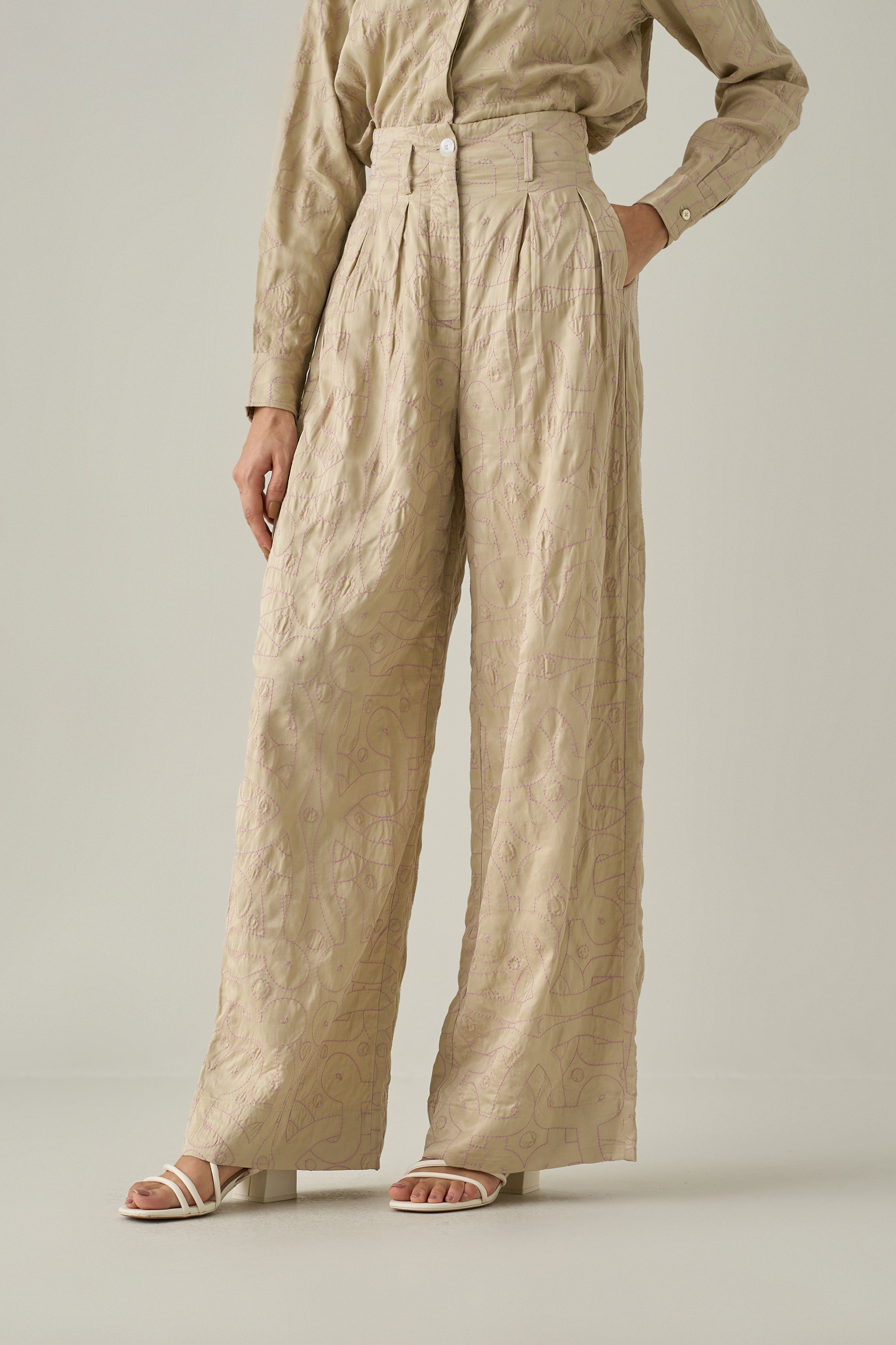 Kolam Boxy Shirt & Bollywood Trousers Co-ord Set