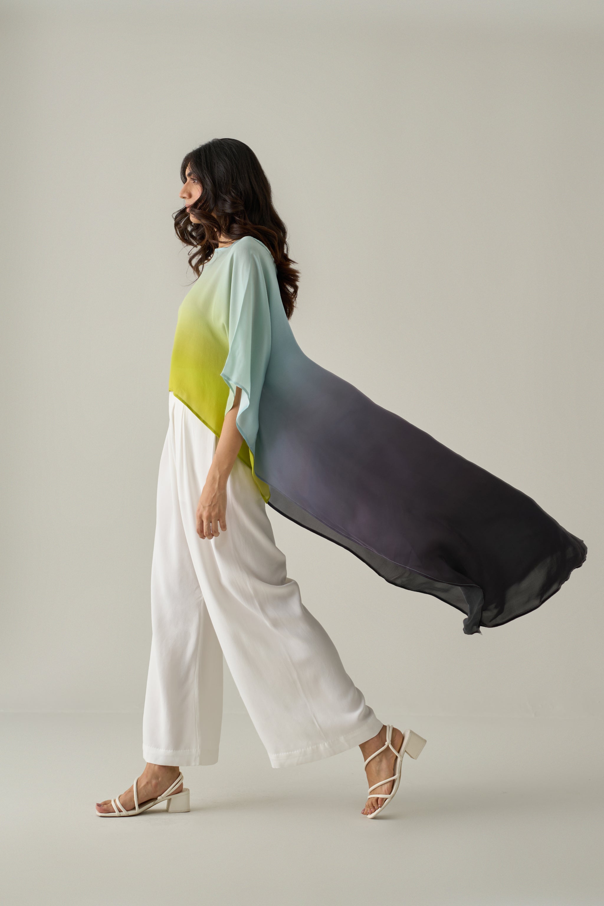 Ombre High Low Kaftan Top