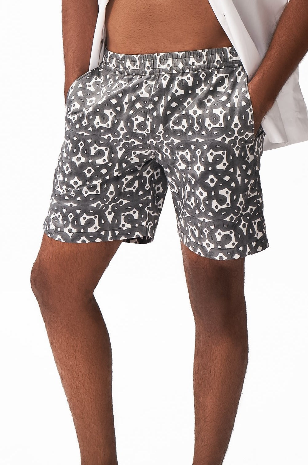Block Printed Swim Shorts