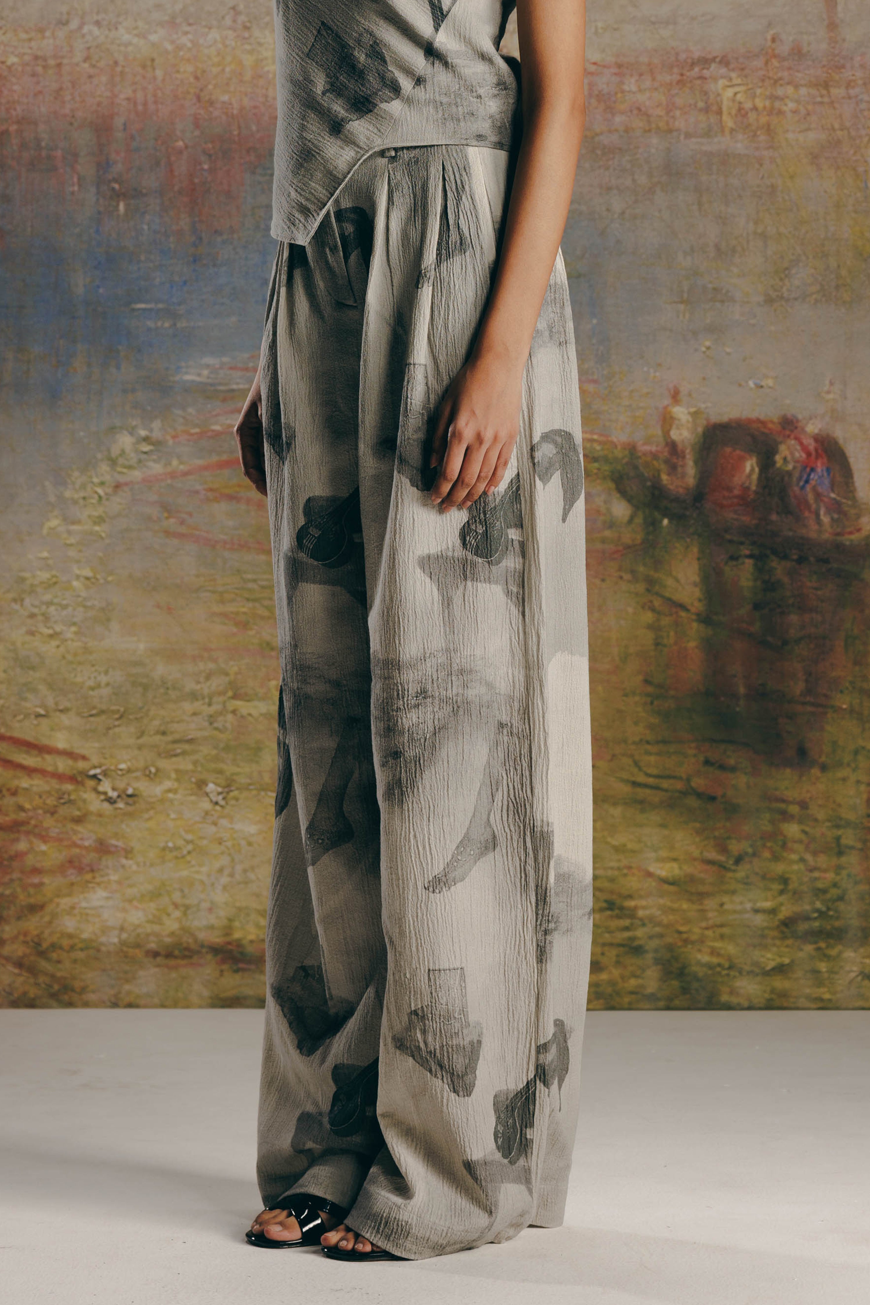 Surrealist Crepe Bollywood Pants