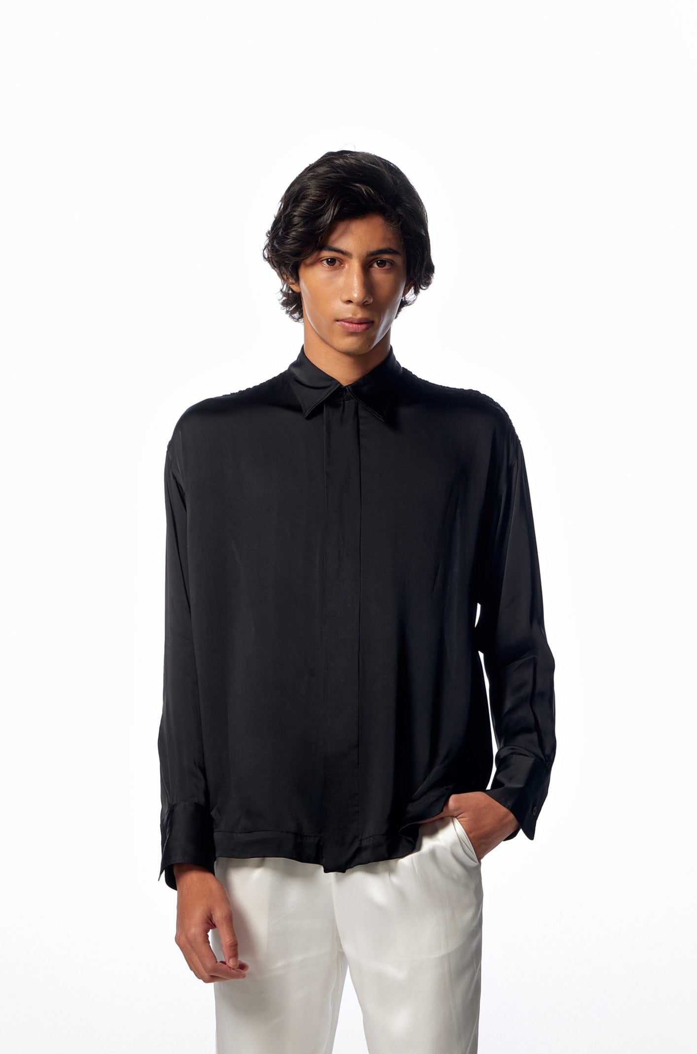 Satin Boxy Fit Shirt