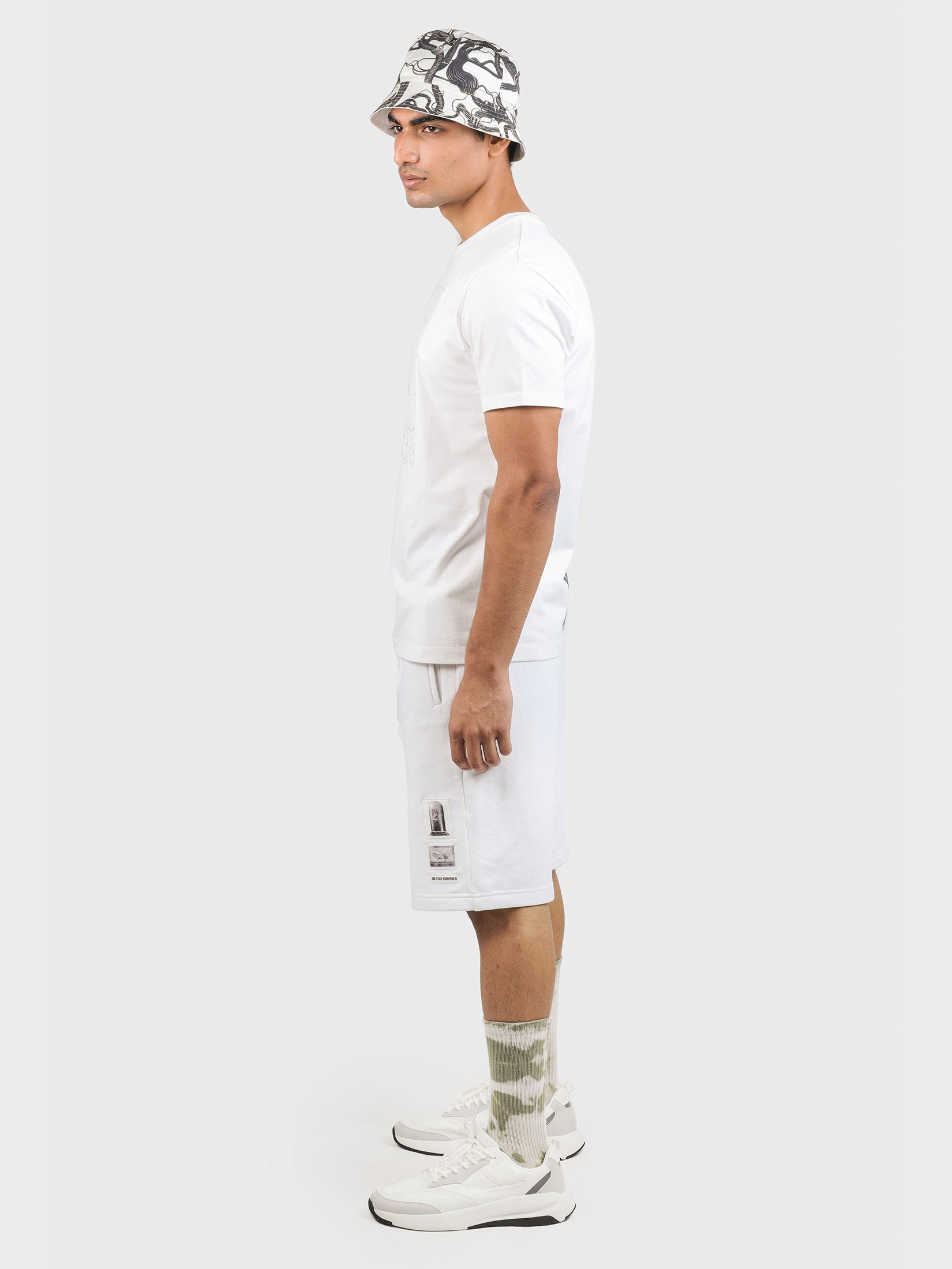 STAY CONFINED APPLIQUED FRENCH TERRY SHORTS