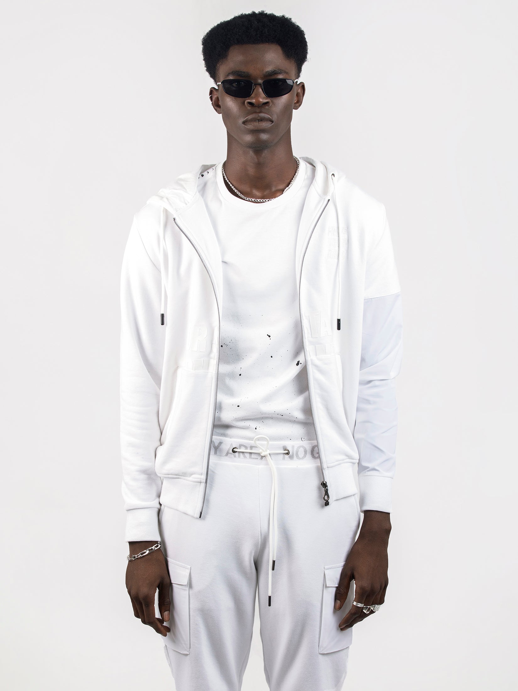 THIRD EYE DROP SHOULDER ZIPPER HOODIE