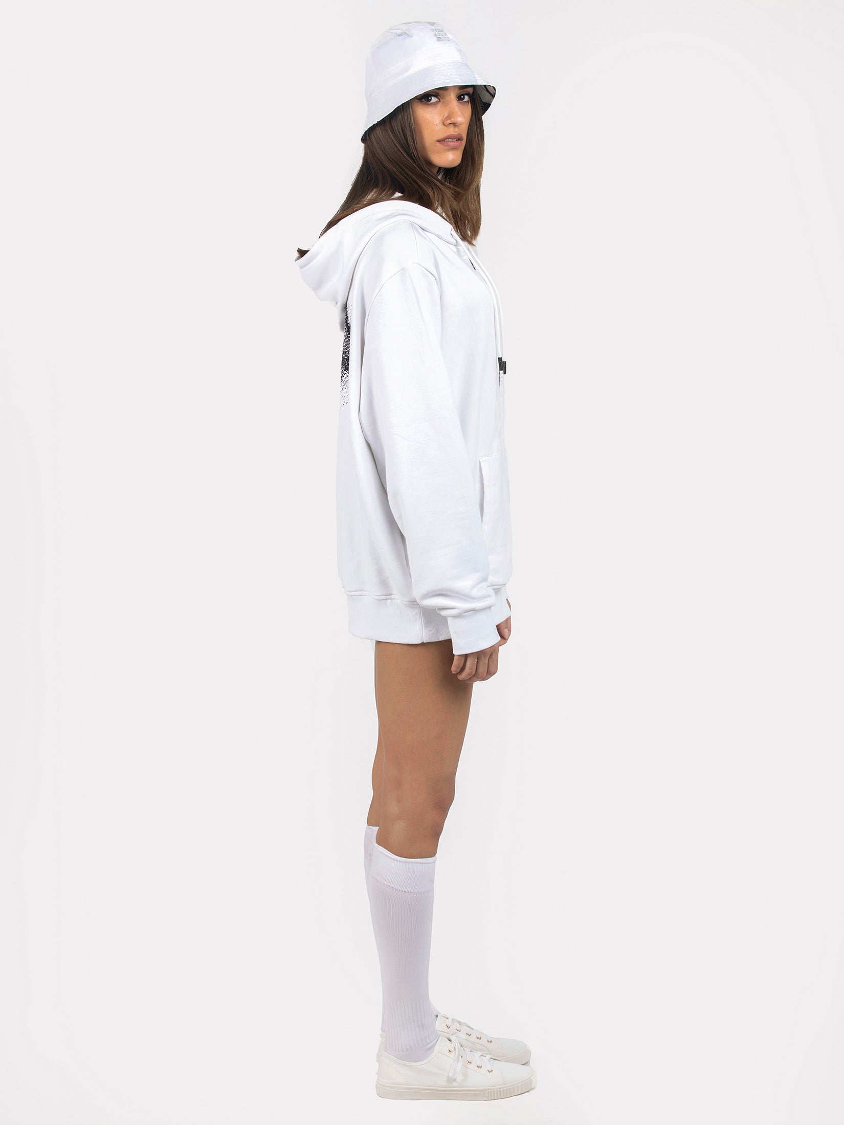 THIRD EYE DROP SHOULDER ZIPPER HOODIE
