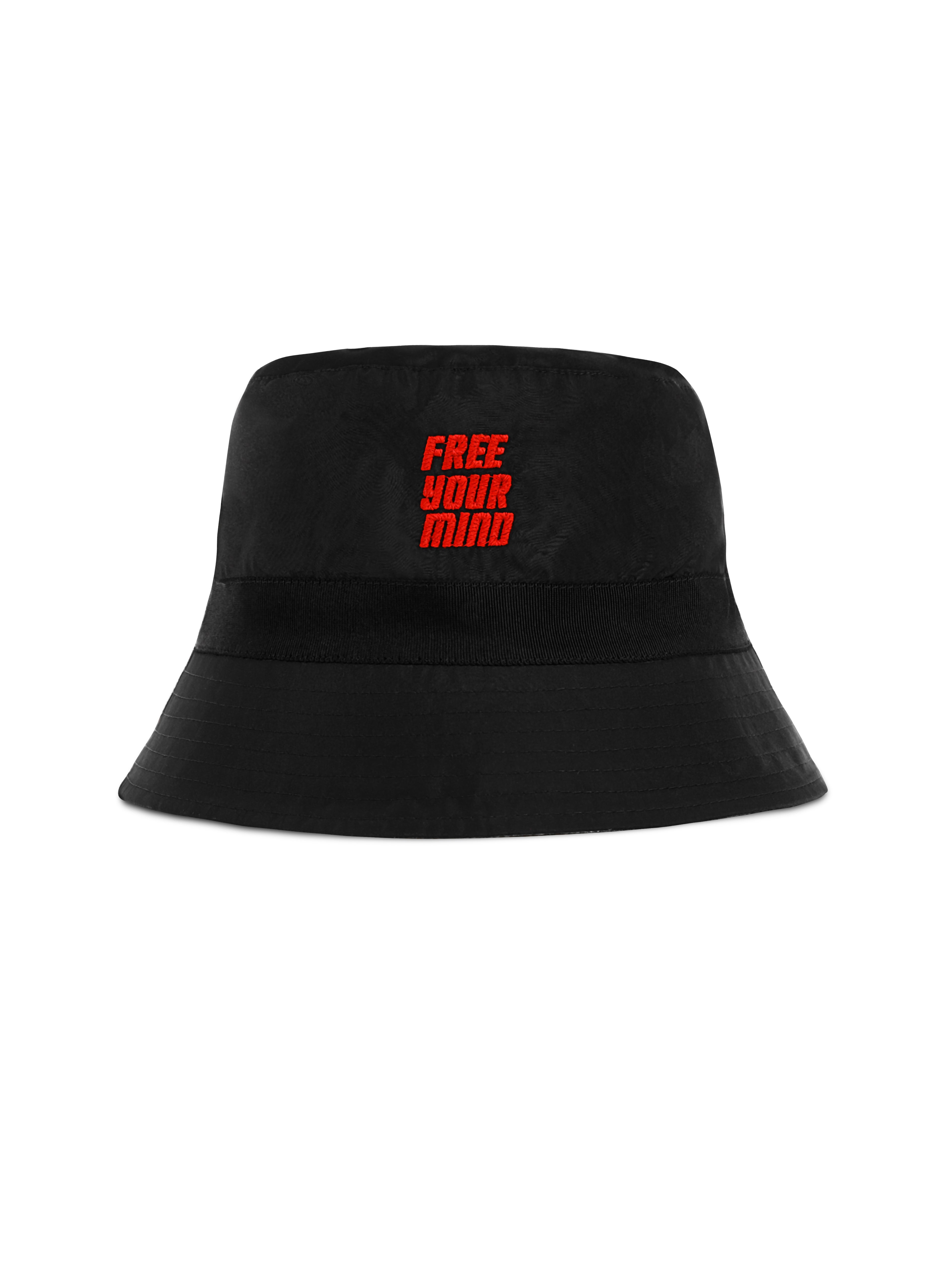 FREE YOUR MIND REVERSIBLE EMBROIDERED PRINTED BUCKET HAT