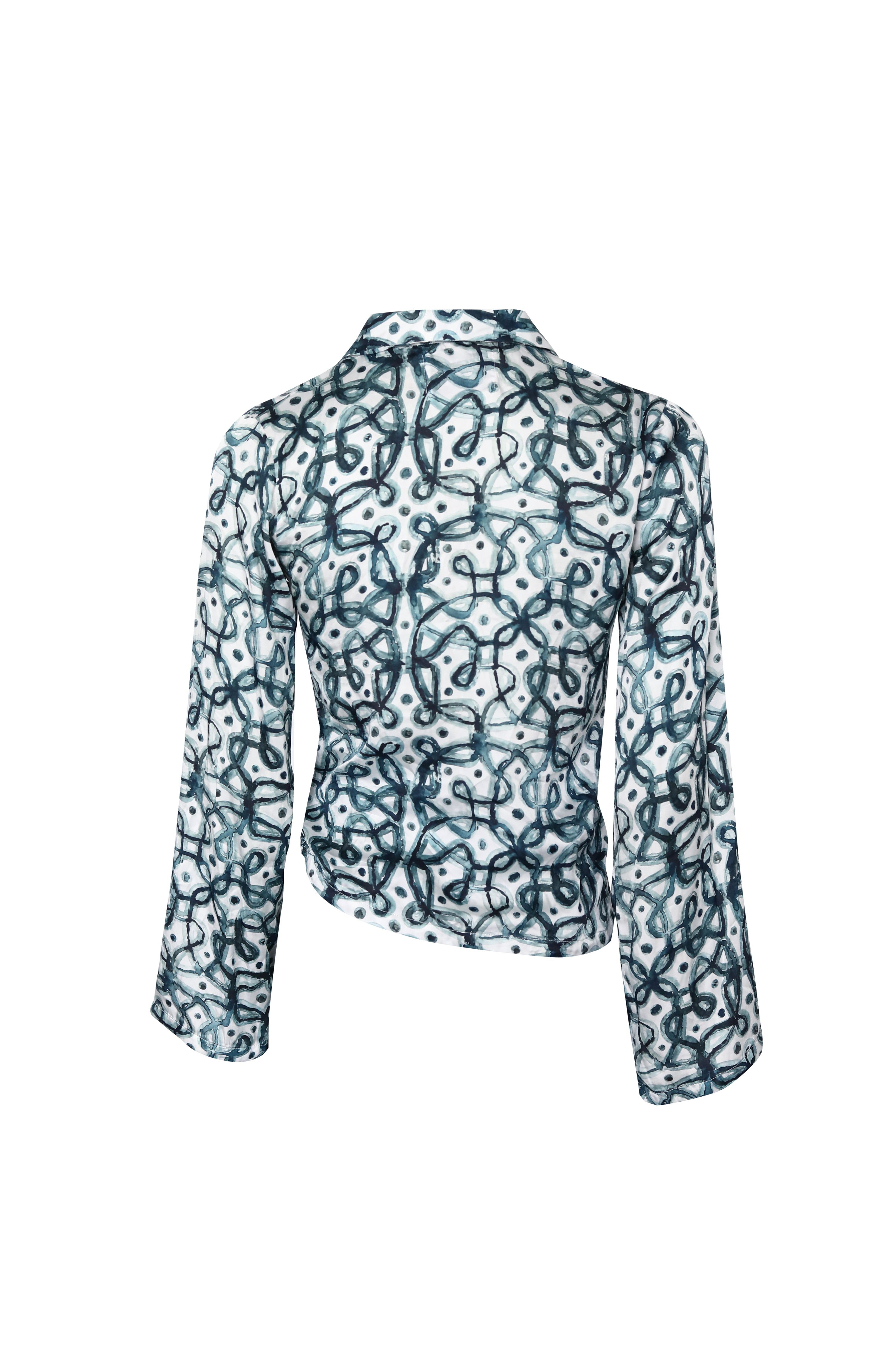 Watercolor-Kolam Asymmetric Shirt