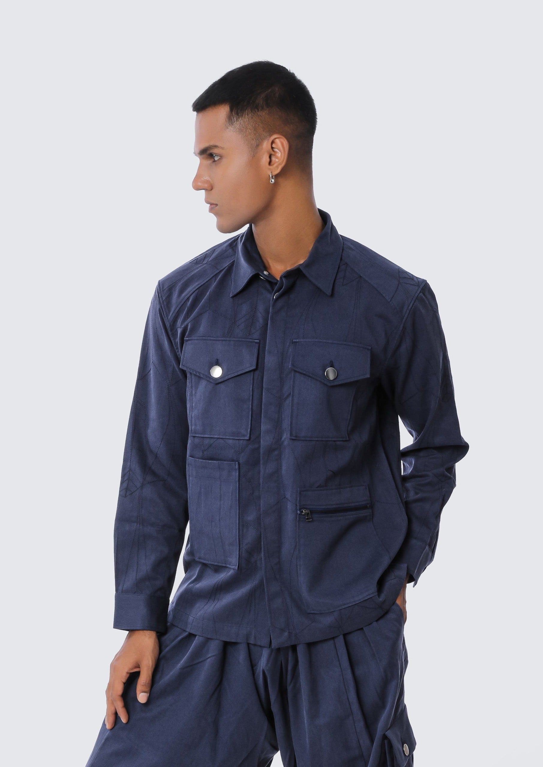 Military Shacket + Workwear Dhoti Trousers