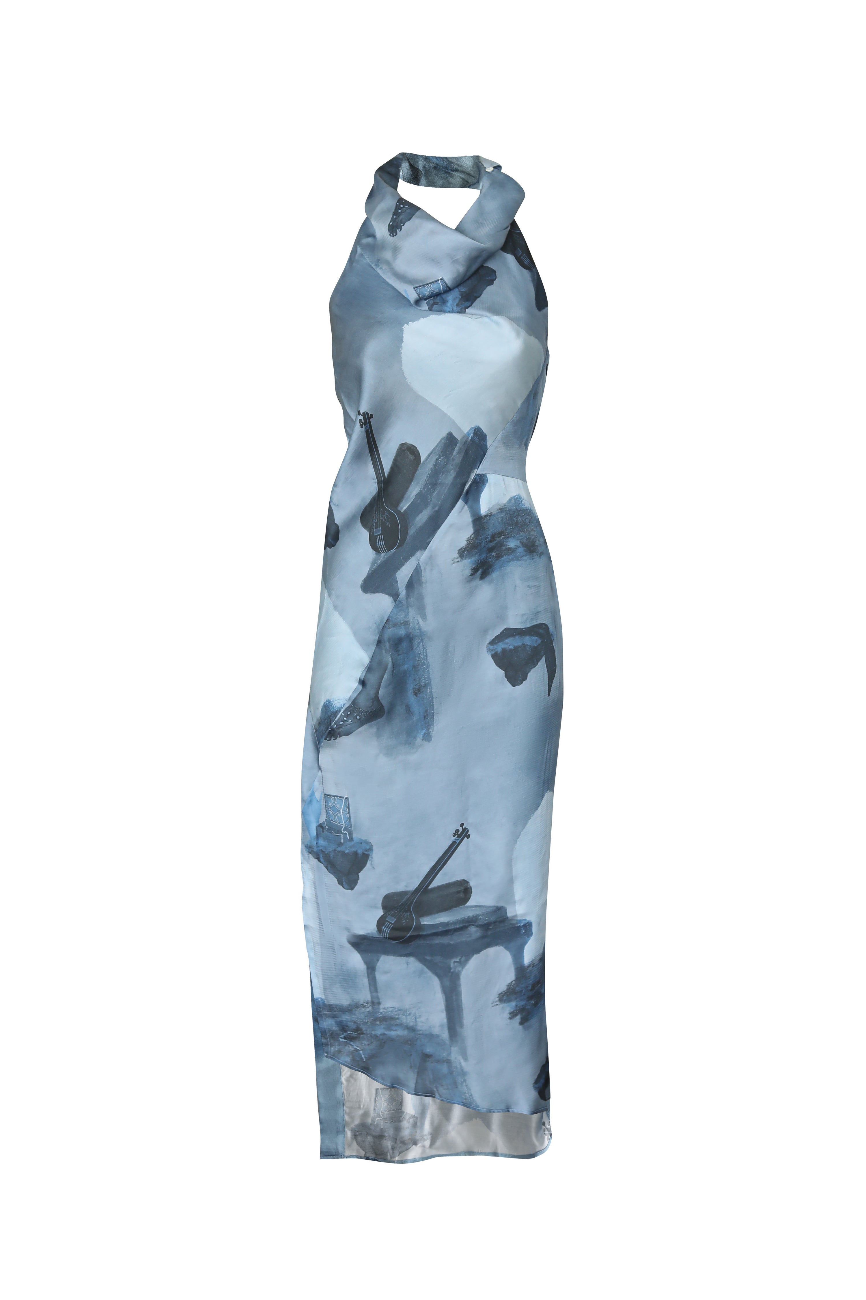 Surrealist Tonal Draped Dress