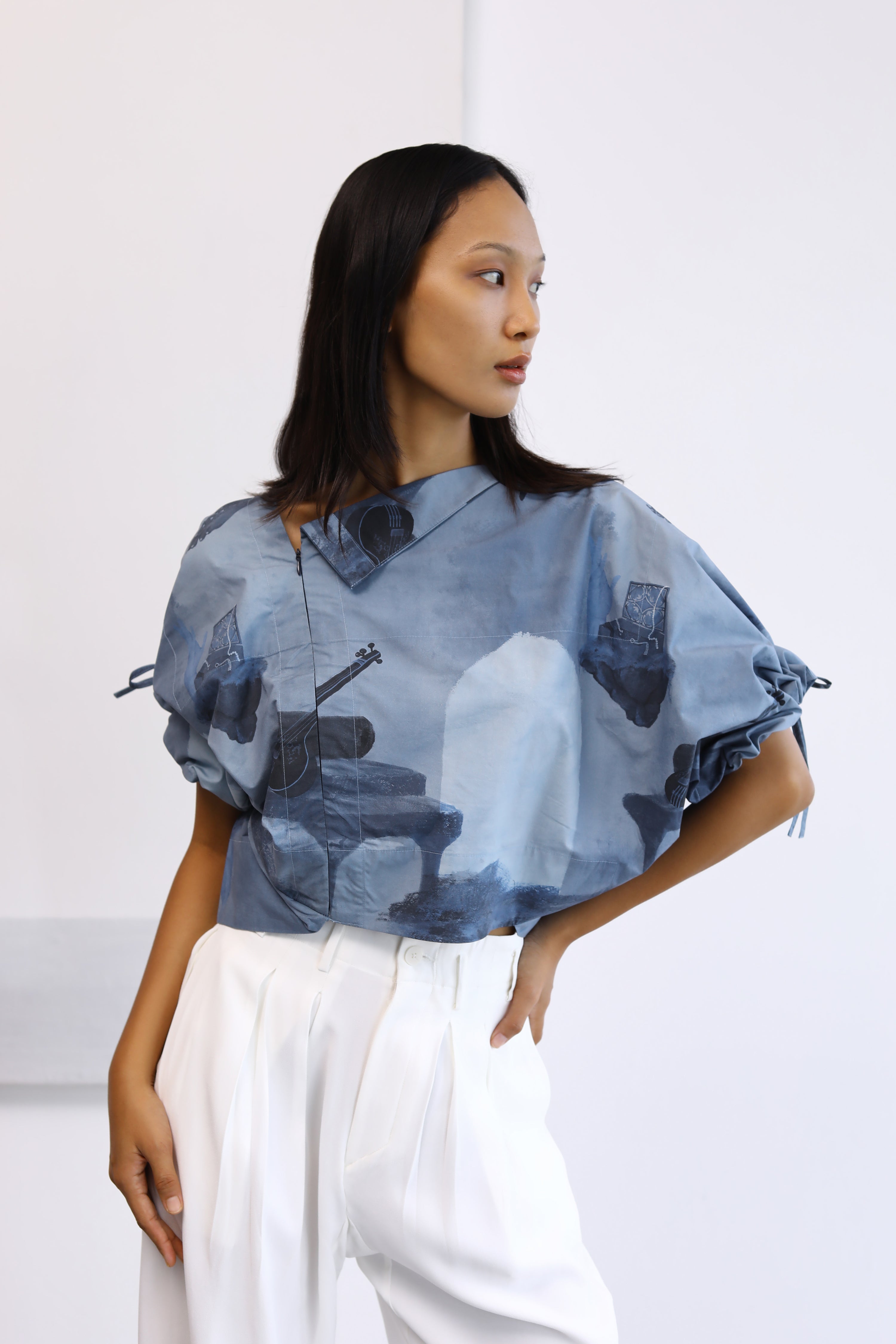 Surrealist Tonal Lapel Top