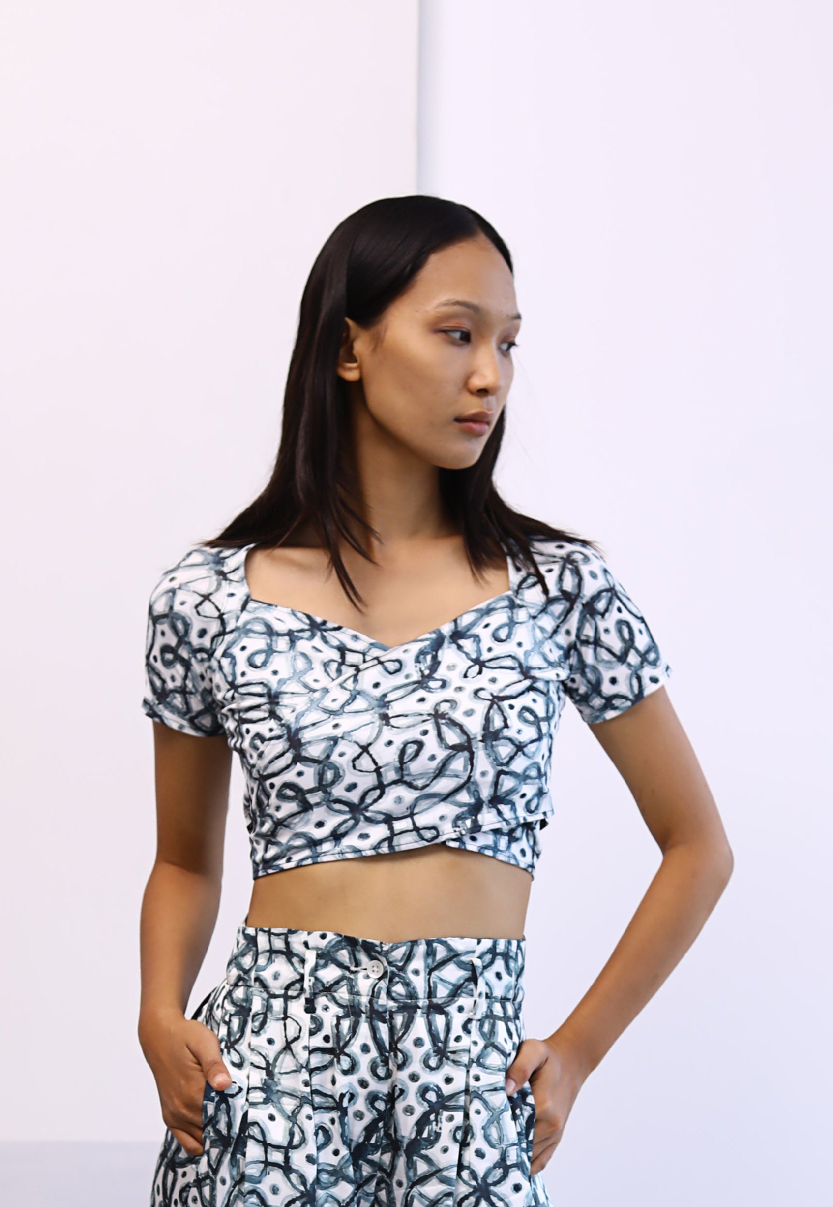 Water-colour Kolam Bustier