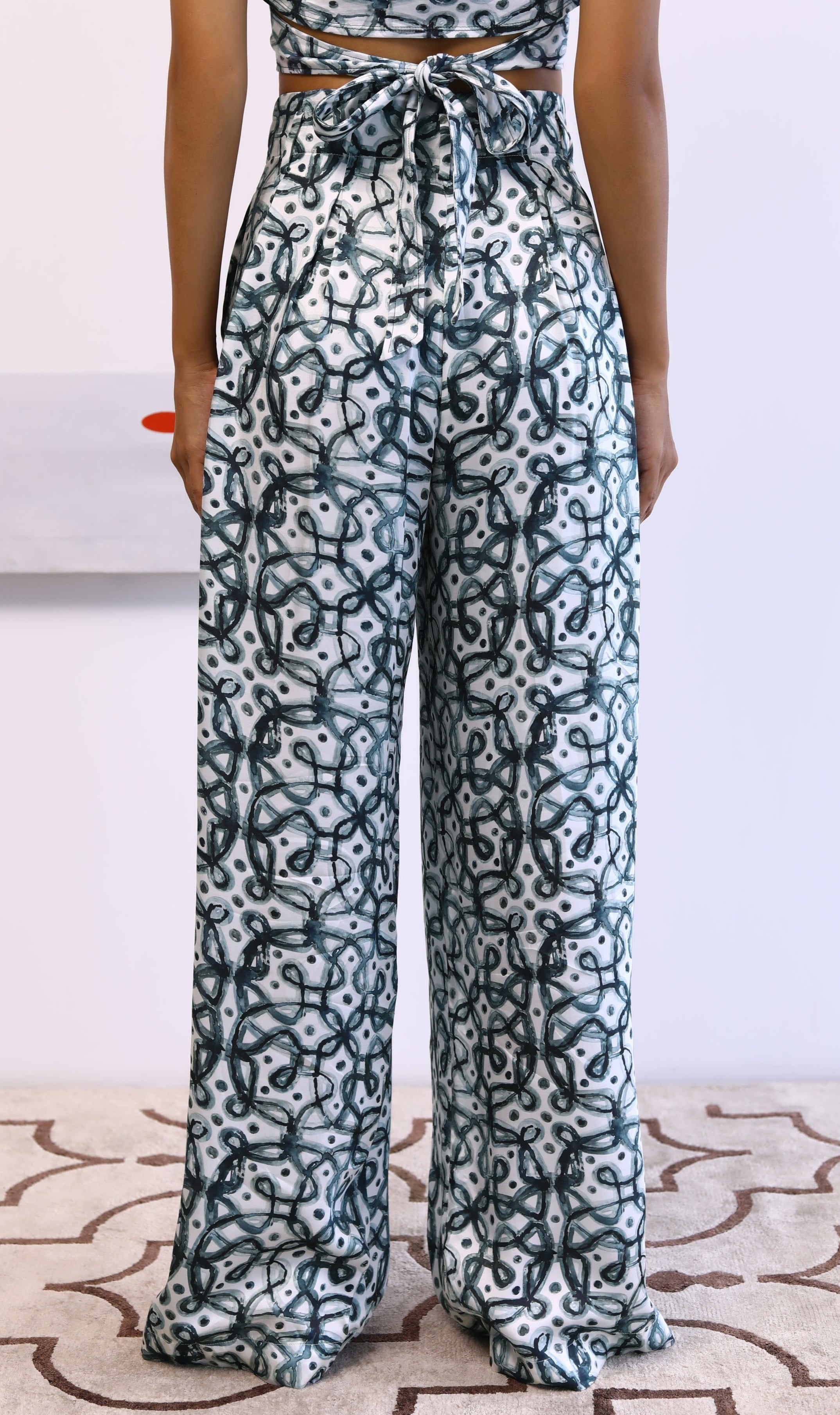 Watercolor Kolam Bollywood Pants