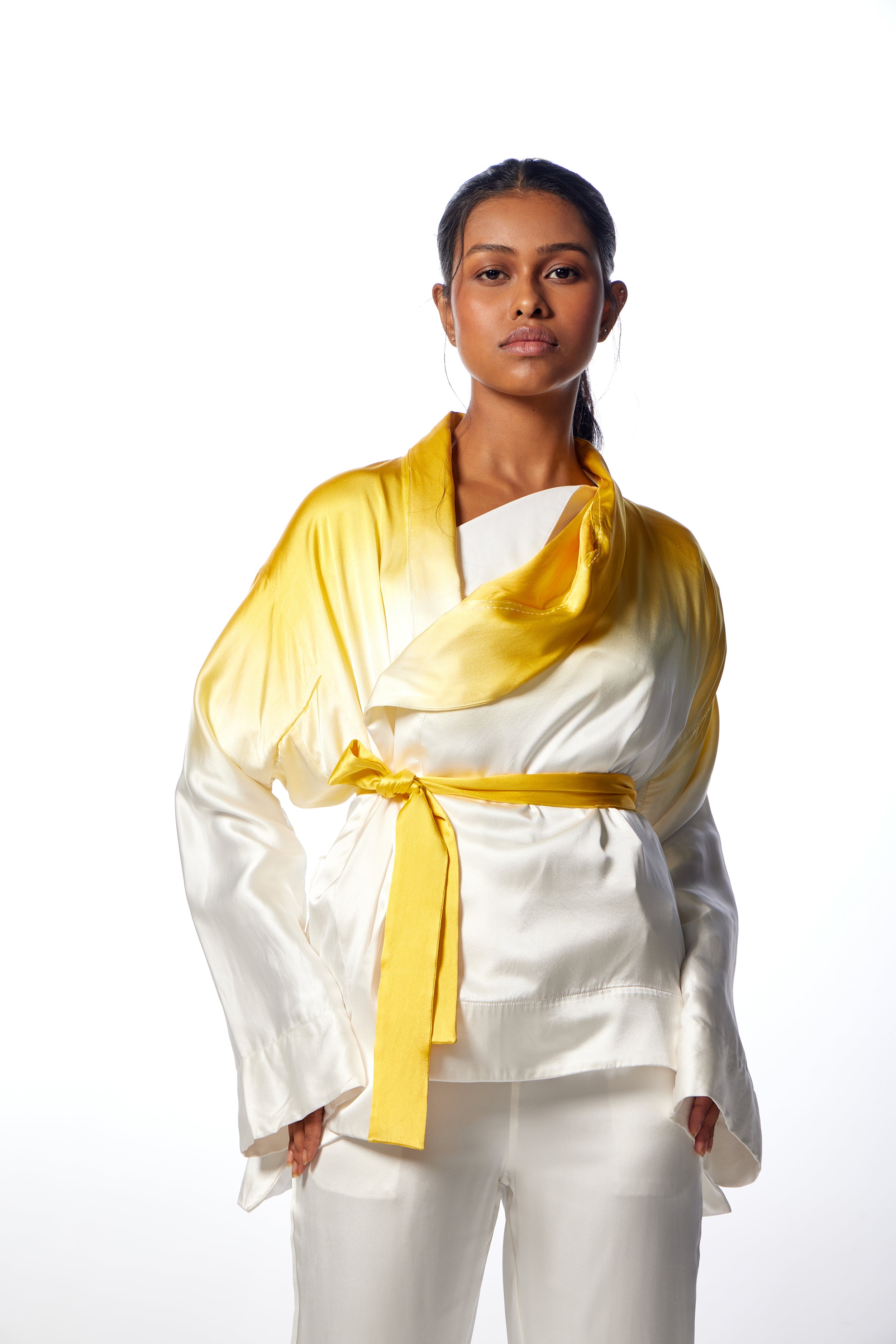 Silk Dip Dye Kurta Robe Jacket