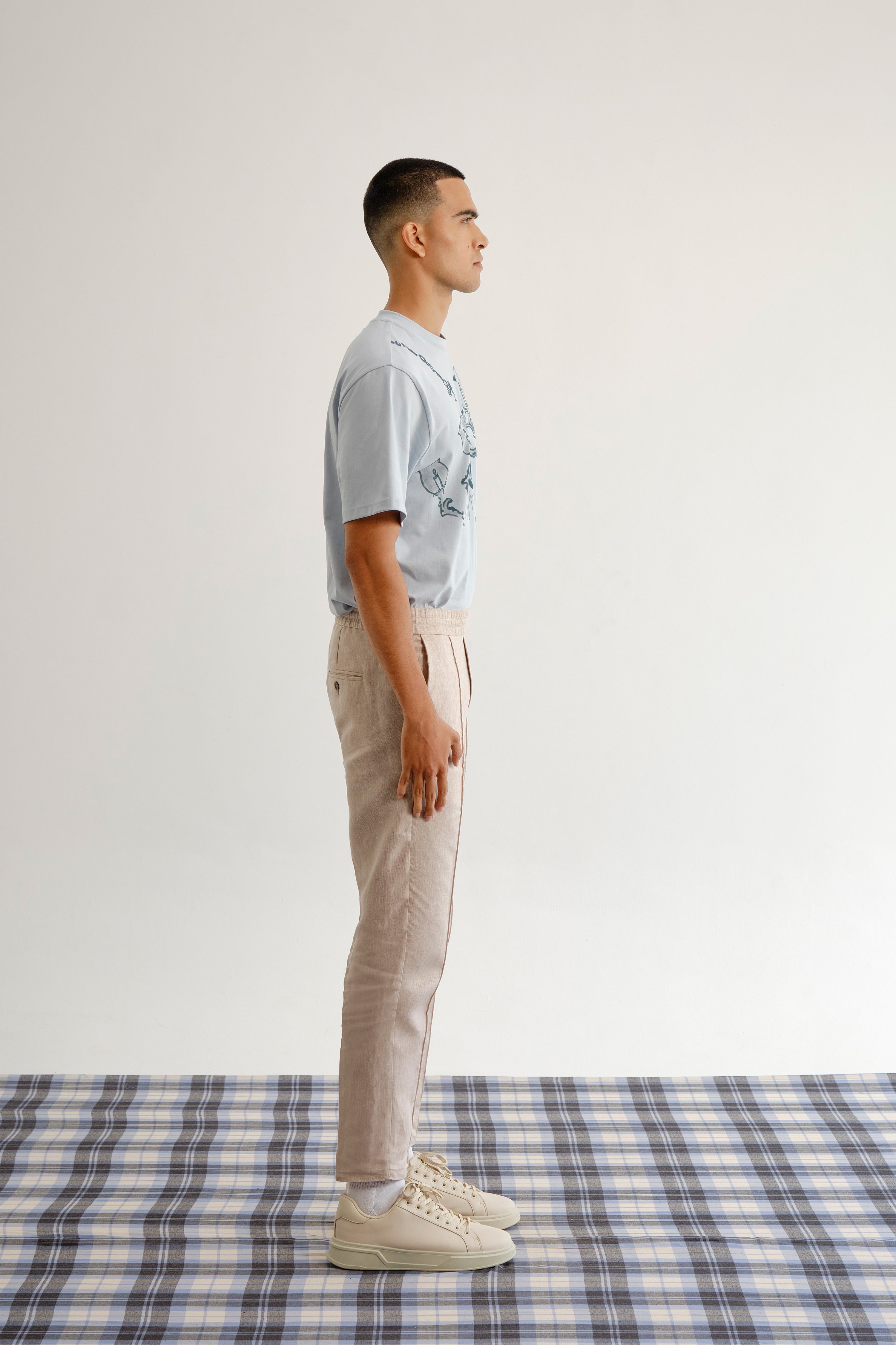 Elasticated Linen Trousers