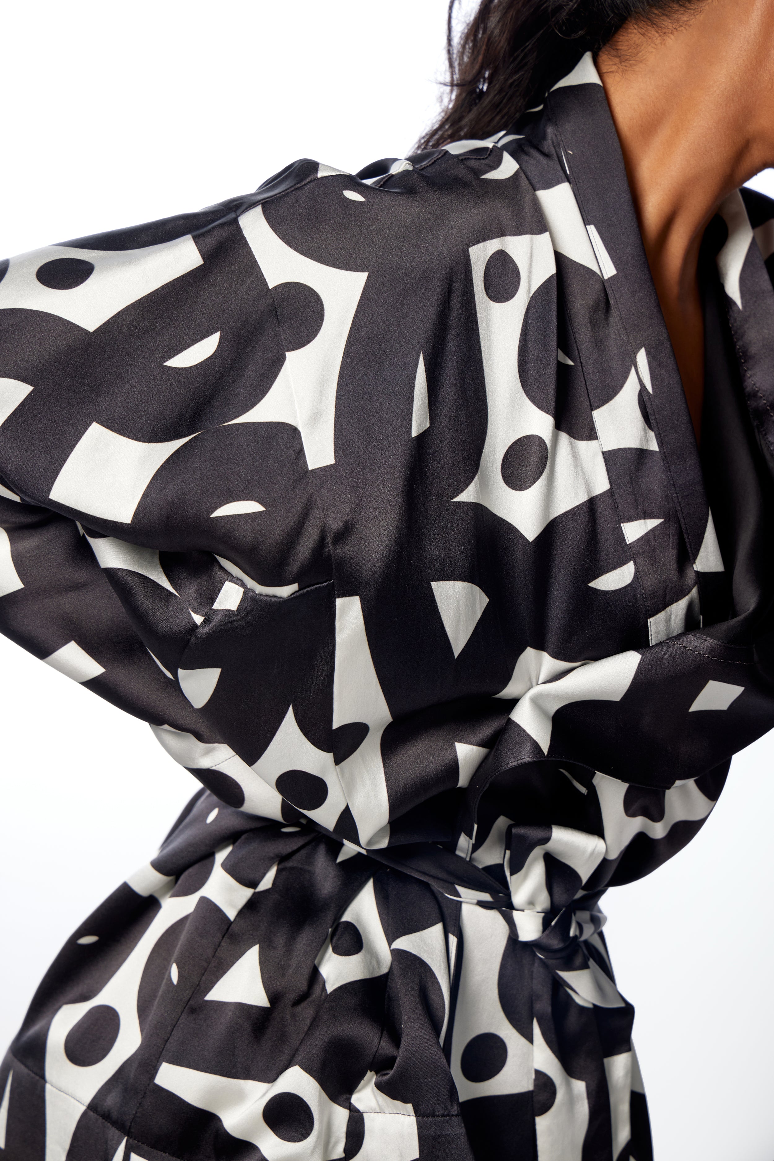 Silk Kolam Kurta Robe Jacket