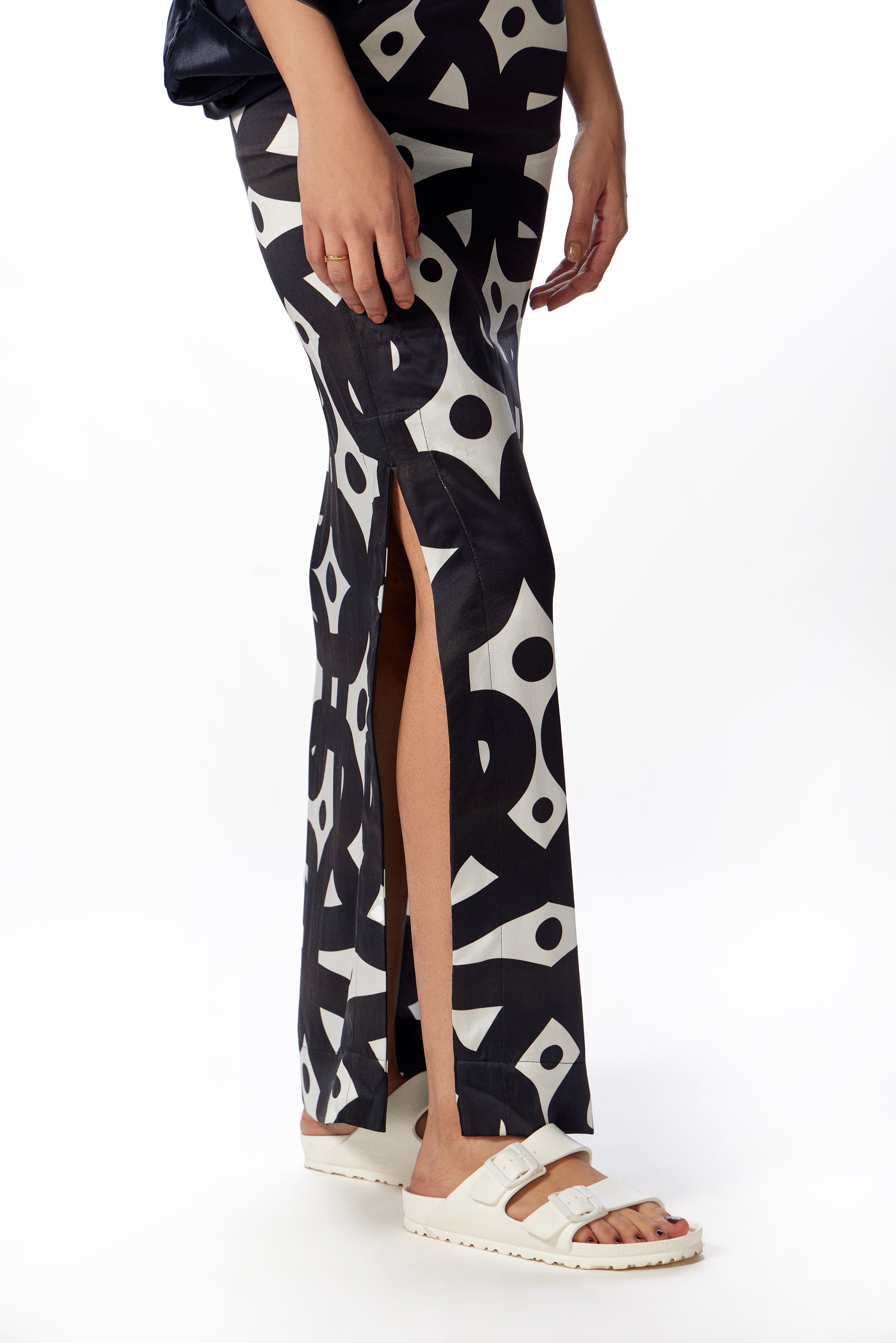 Silk Kolam Slit Skirt