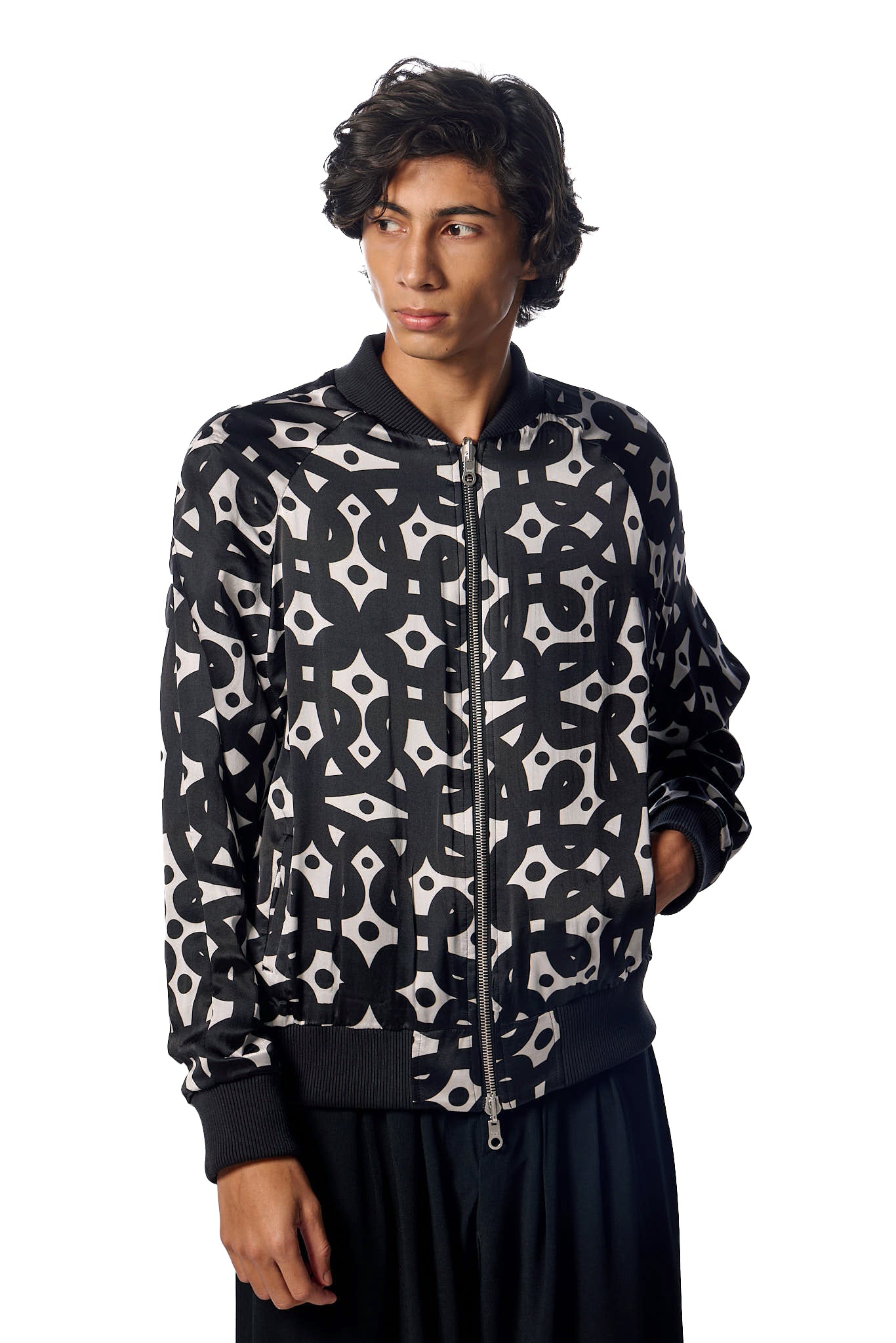 Silk Kolam Reversible Bomber