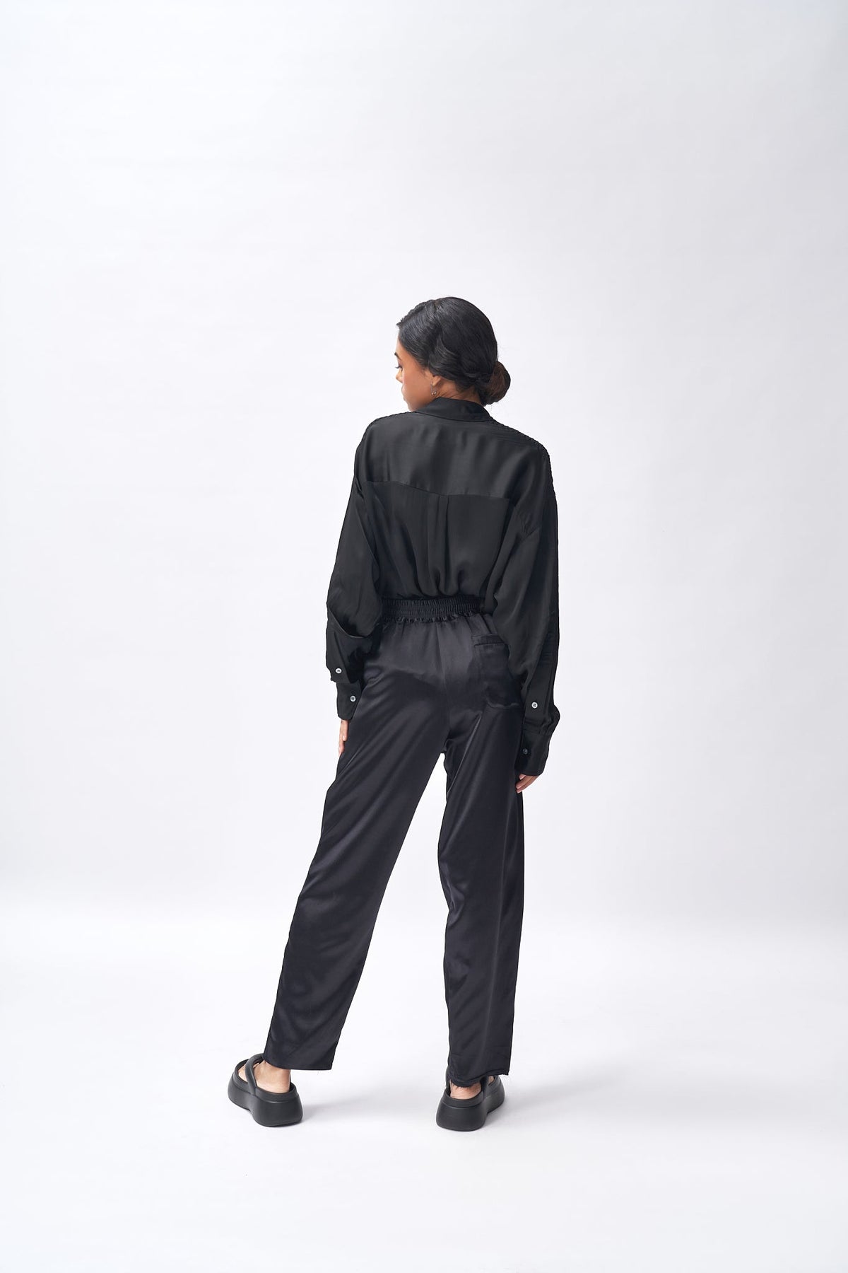 Boxy Fit Dress Shirt + Silk Pants