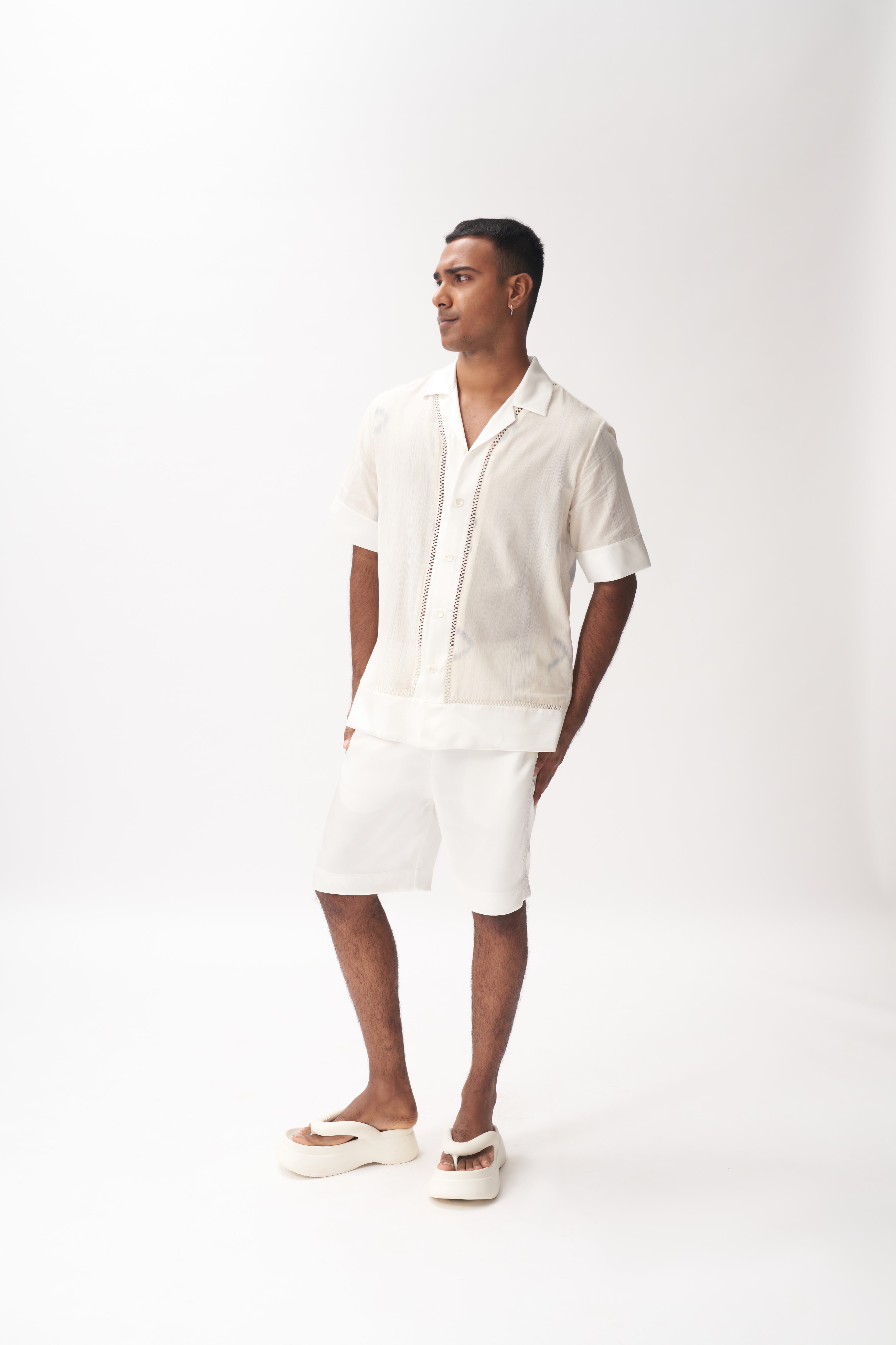 Silk & Ikat Moon Shirt + Satin Shorts