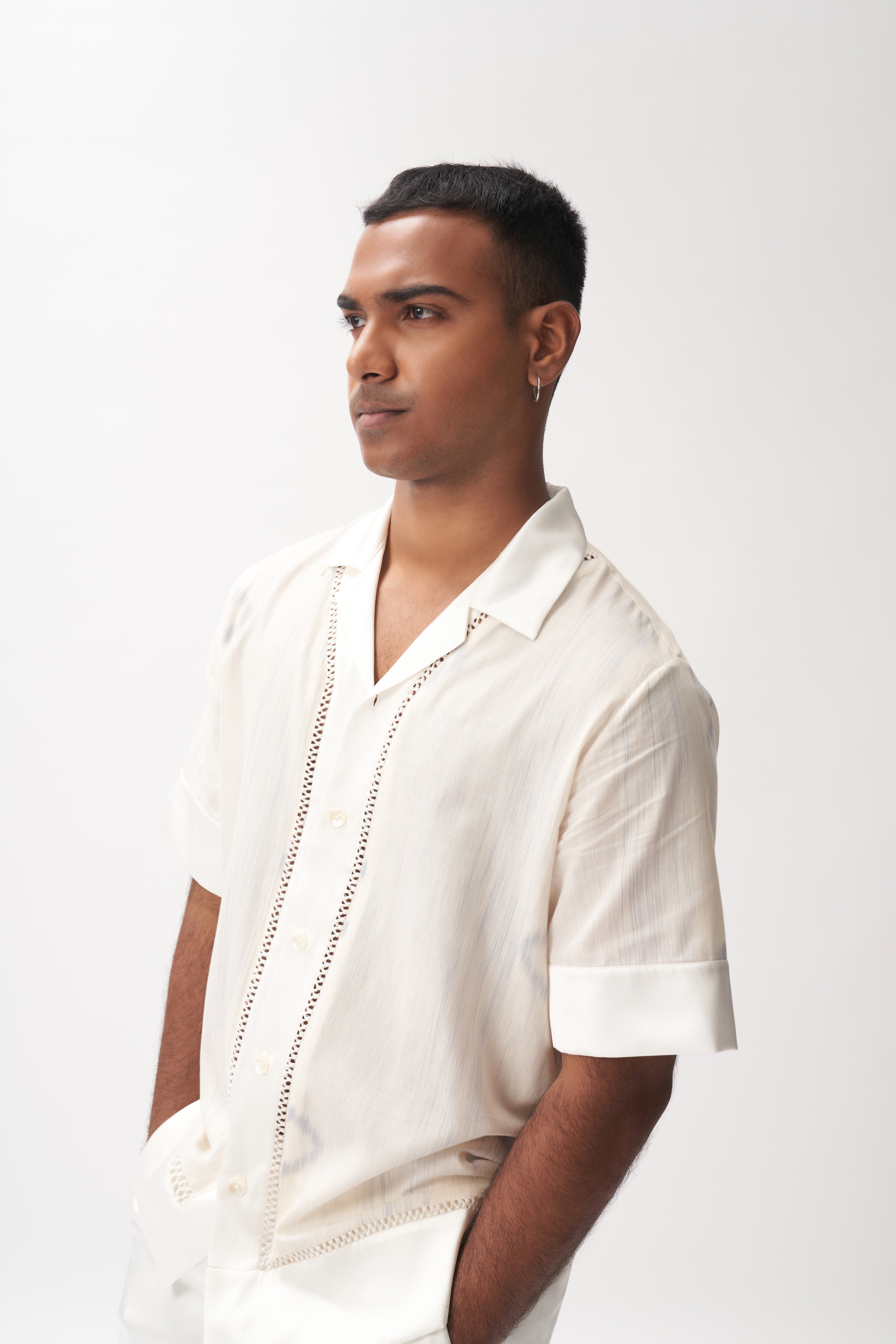 Silk & Ikat Moon Shirt + Satin Shorts