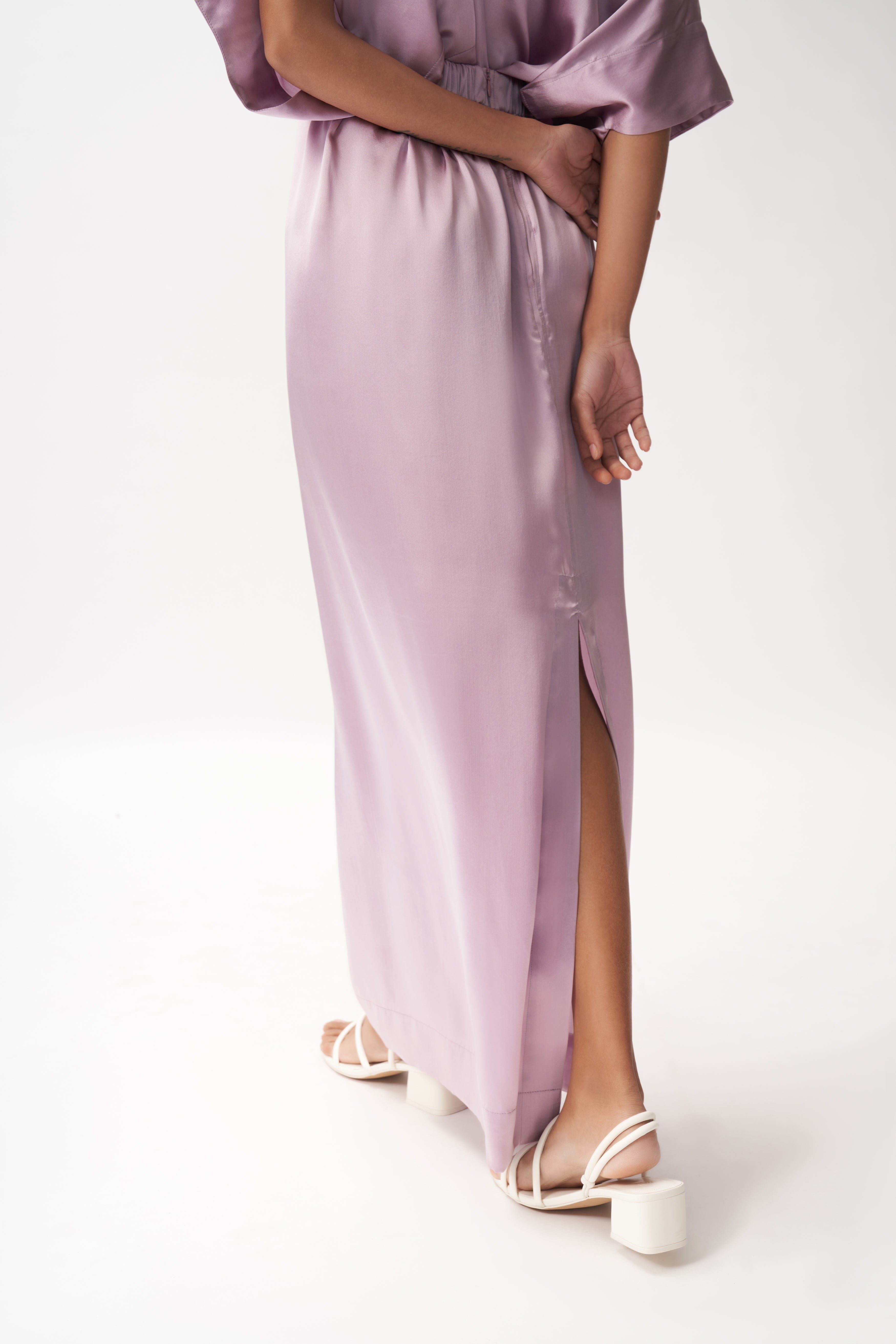 Silk Slit Skirt