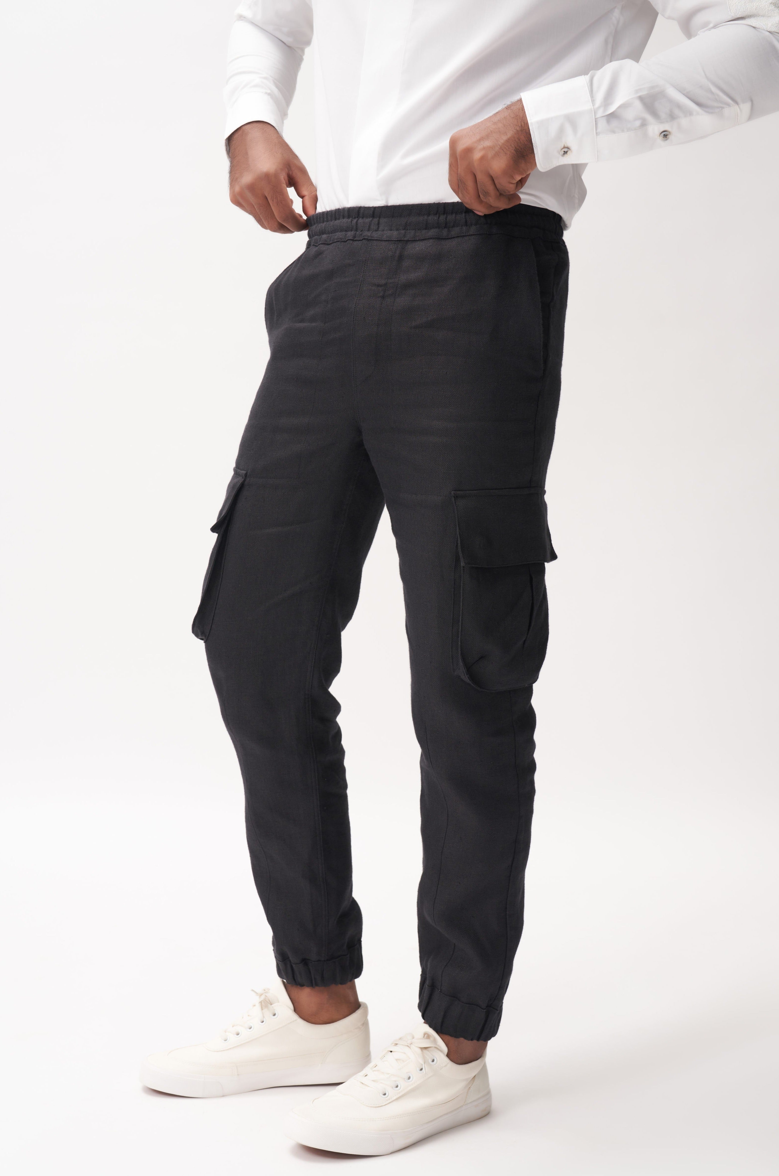 Linen Cargo Joggers