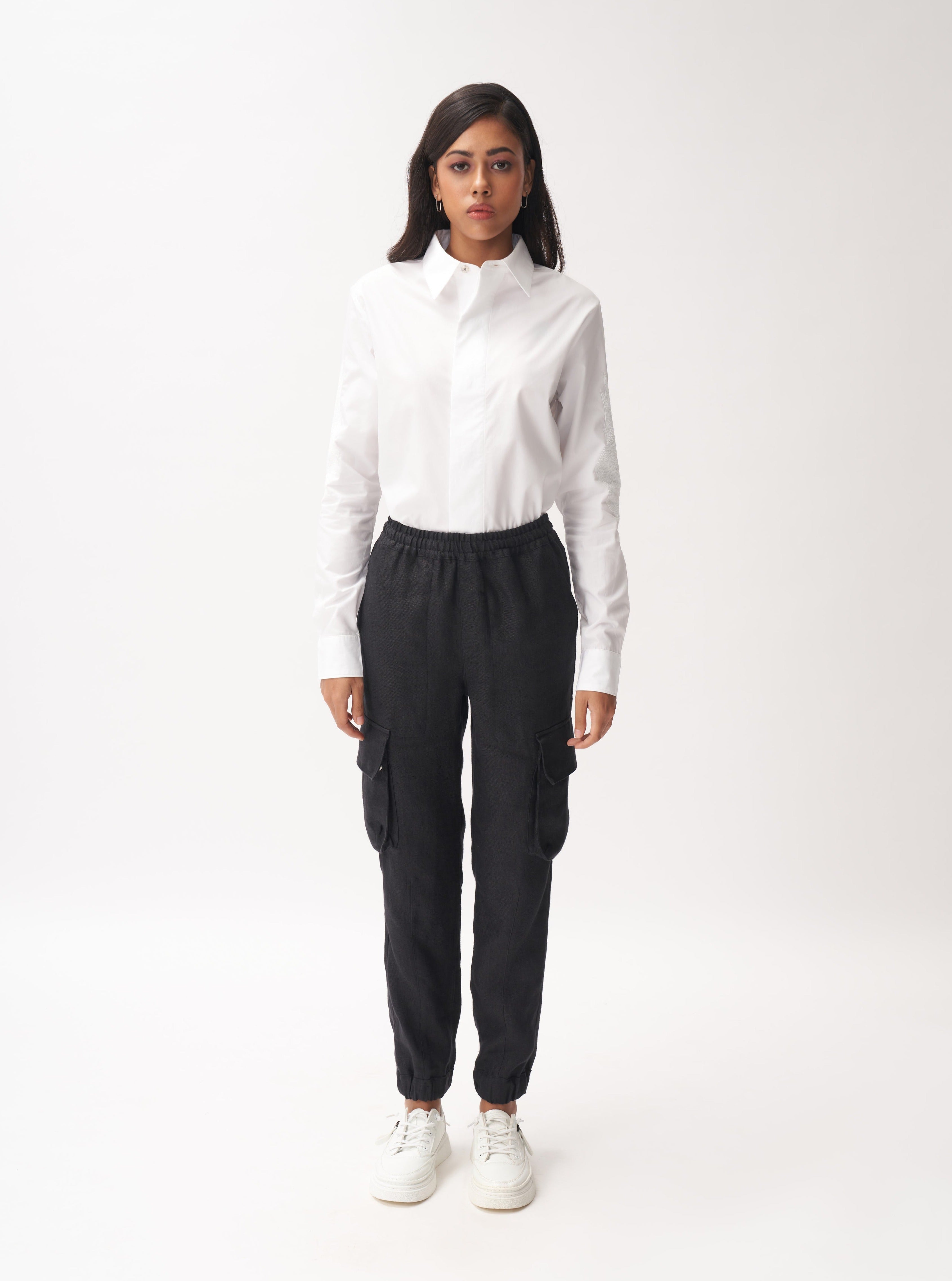 Linen Cargo Joggers