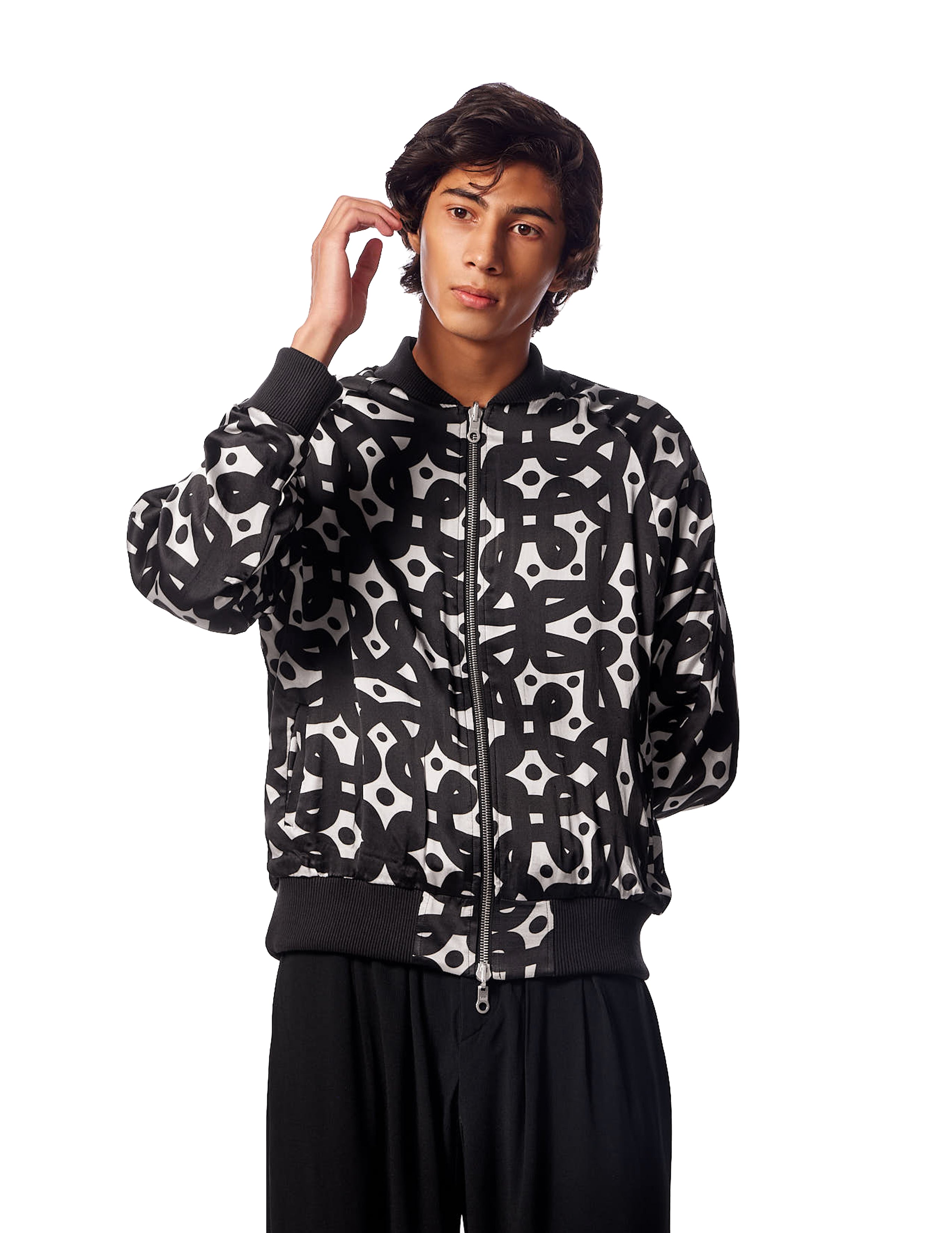Silk Kolam Reversible Bomber