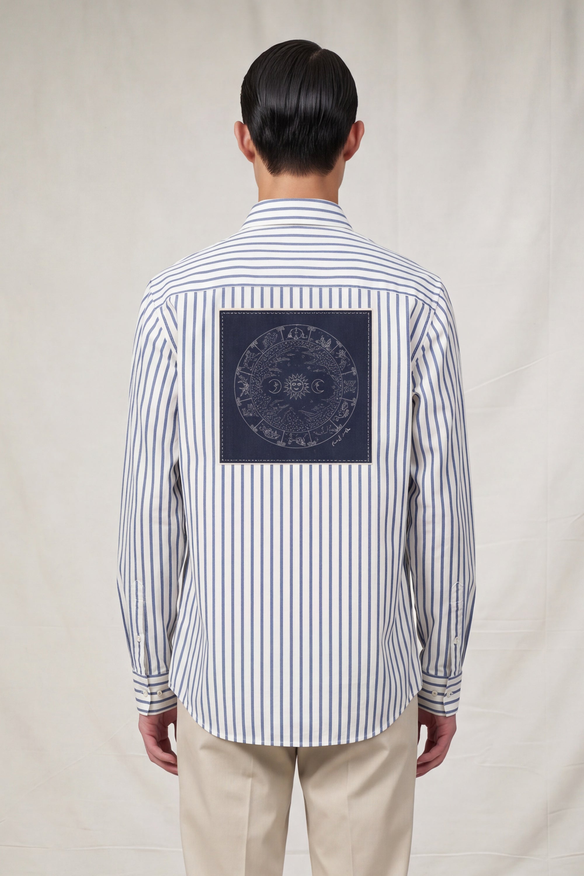 Navy Stirped Linen