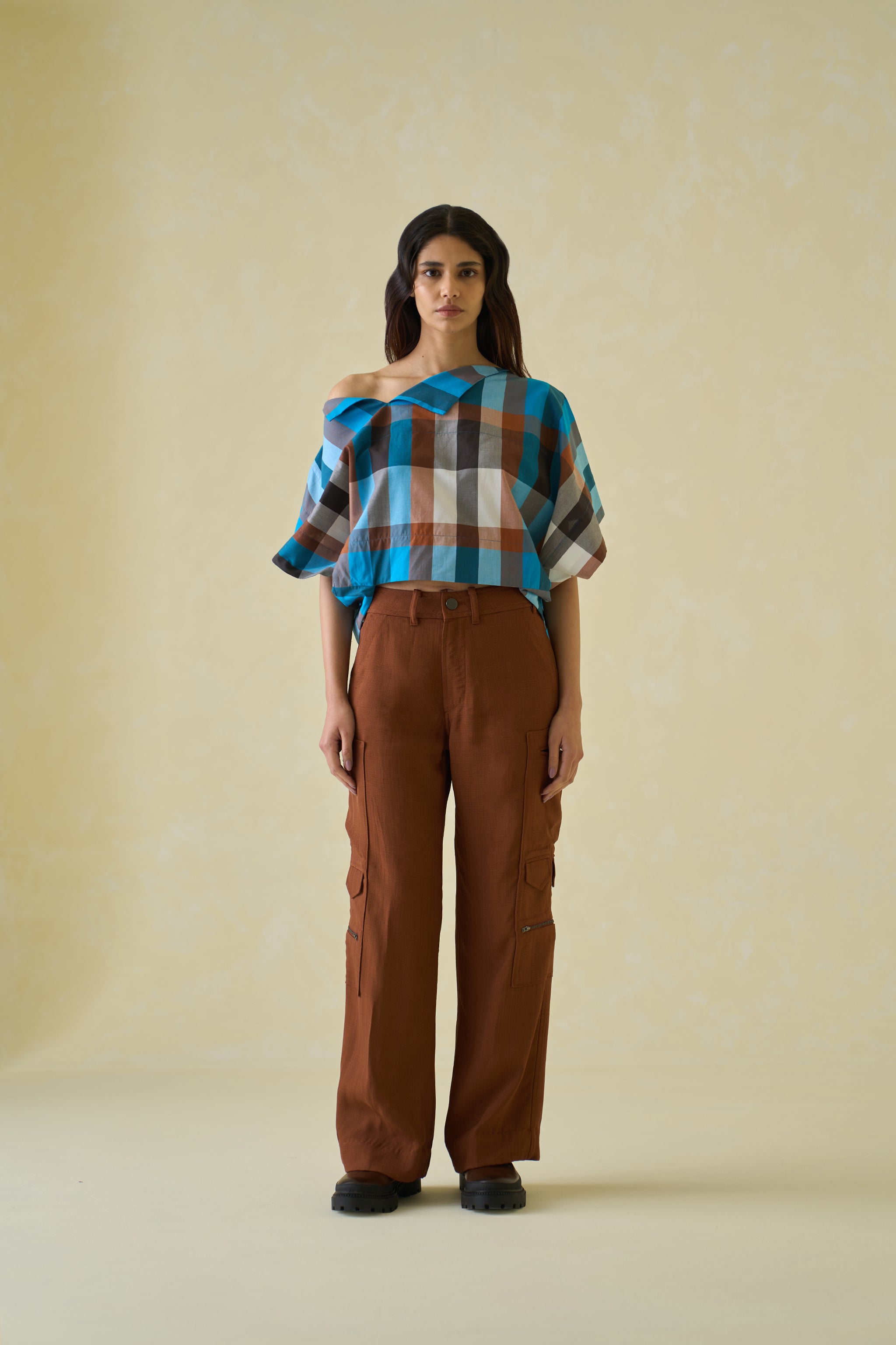 Madras Off-Shoulder Top