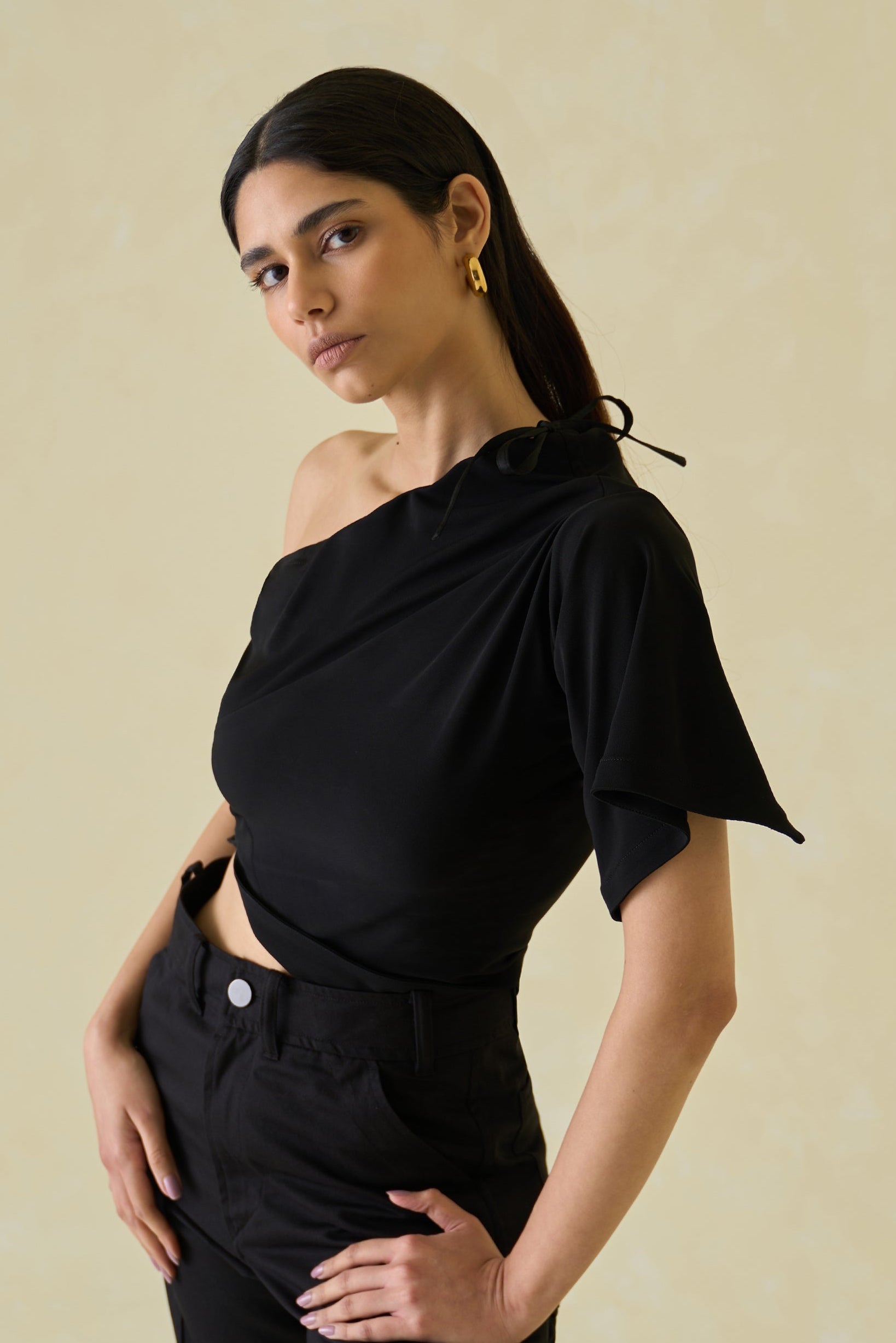One Sleeve Asymmetric Top
