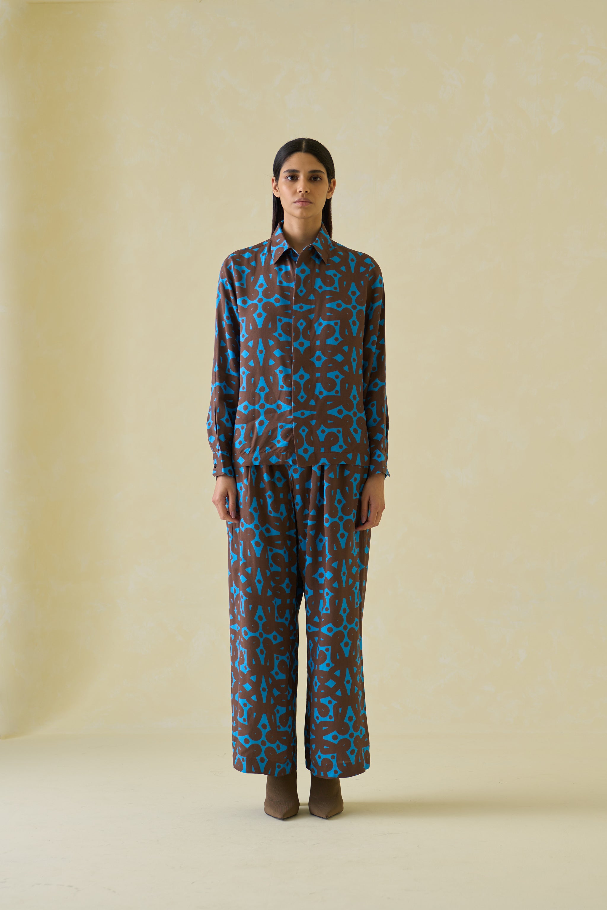 Kolam Boxy Shirt & Kolam Bollywood Pants Co-ord