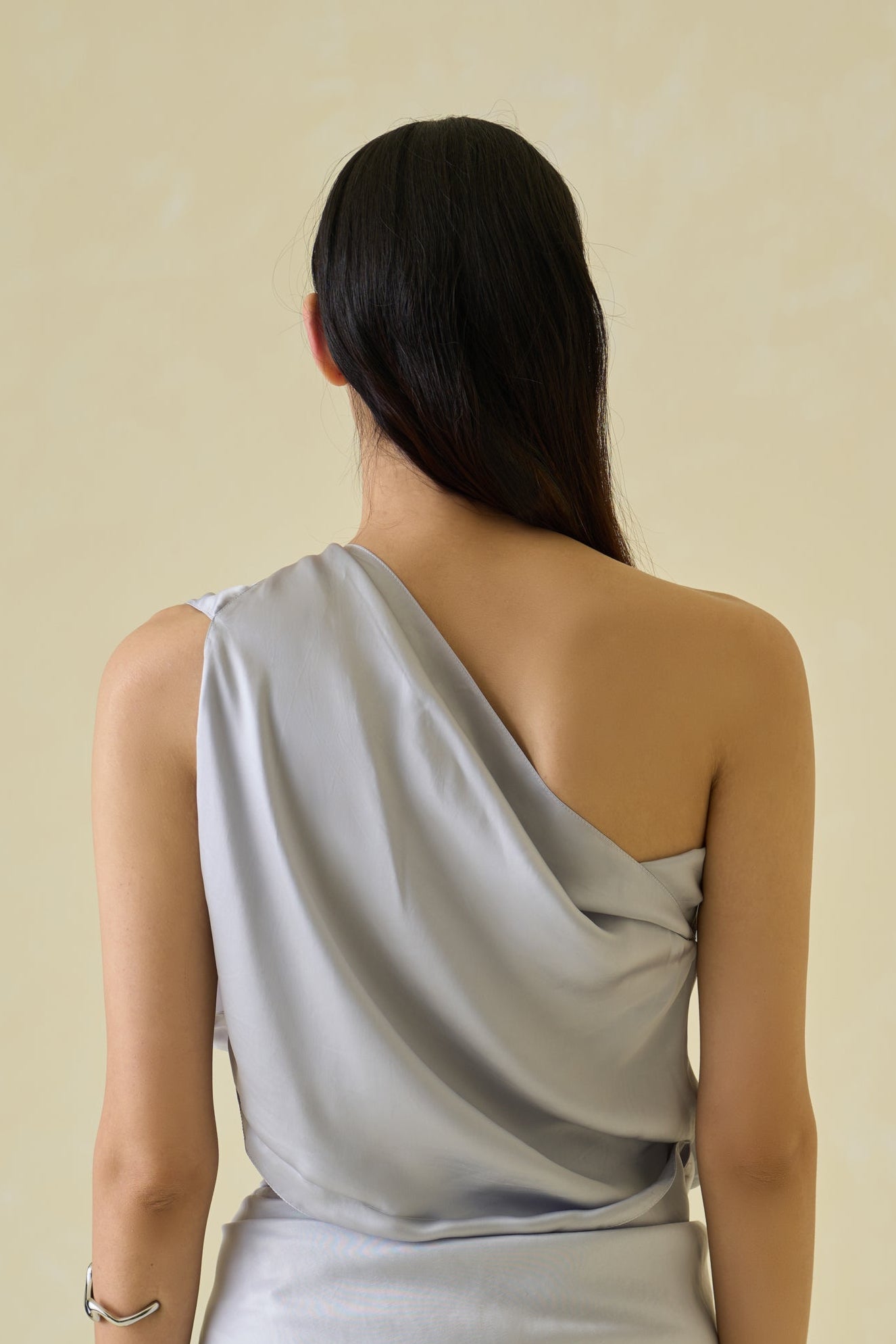 One-Shoulder Sari Top