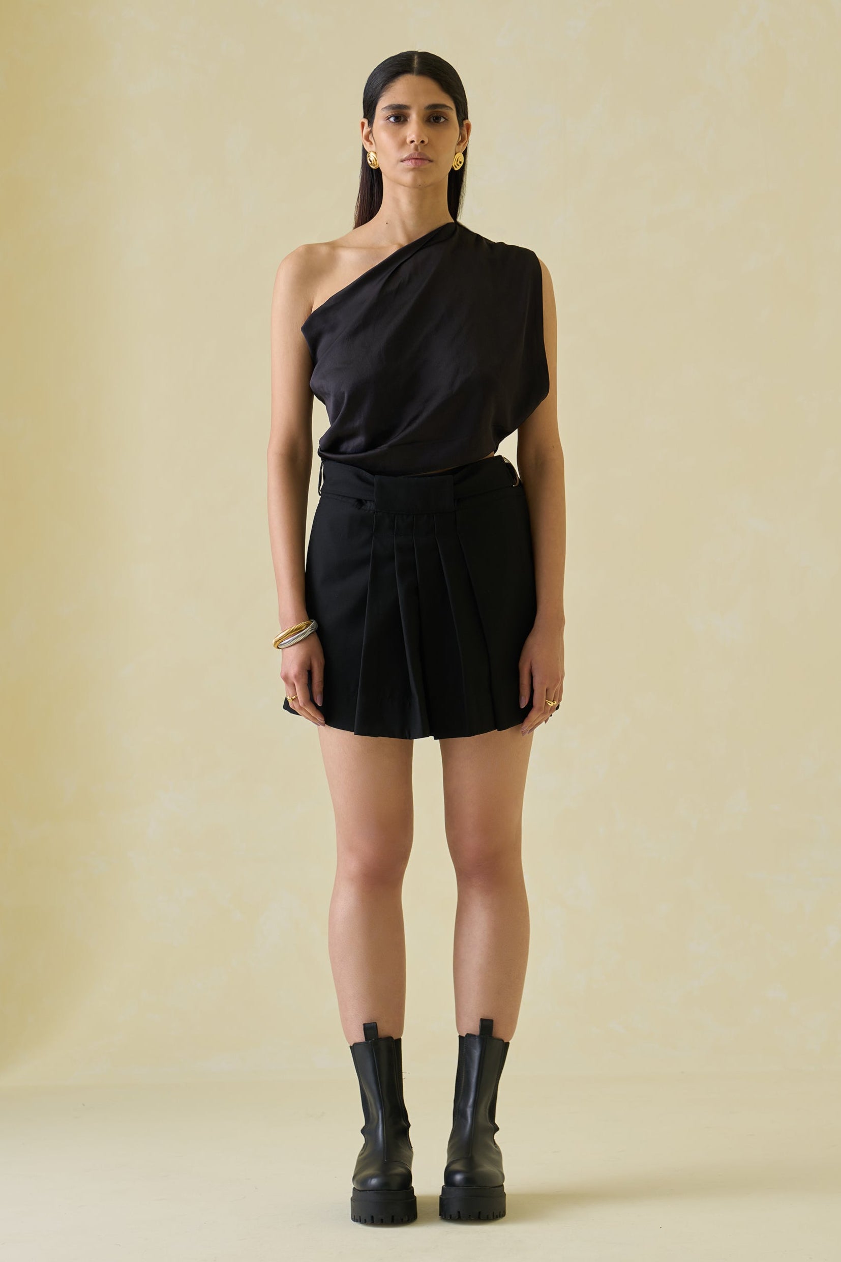 One-Shoulder Sari Top