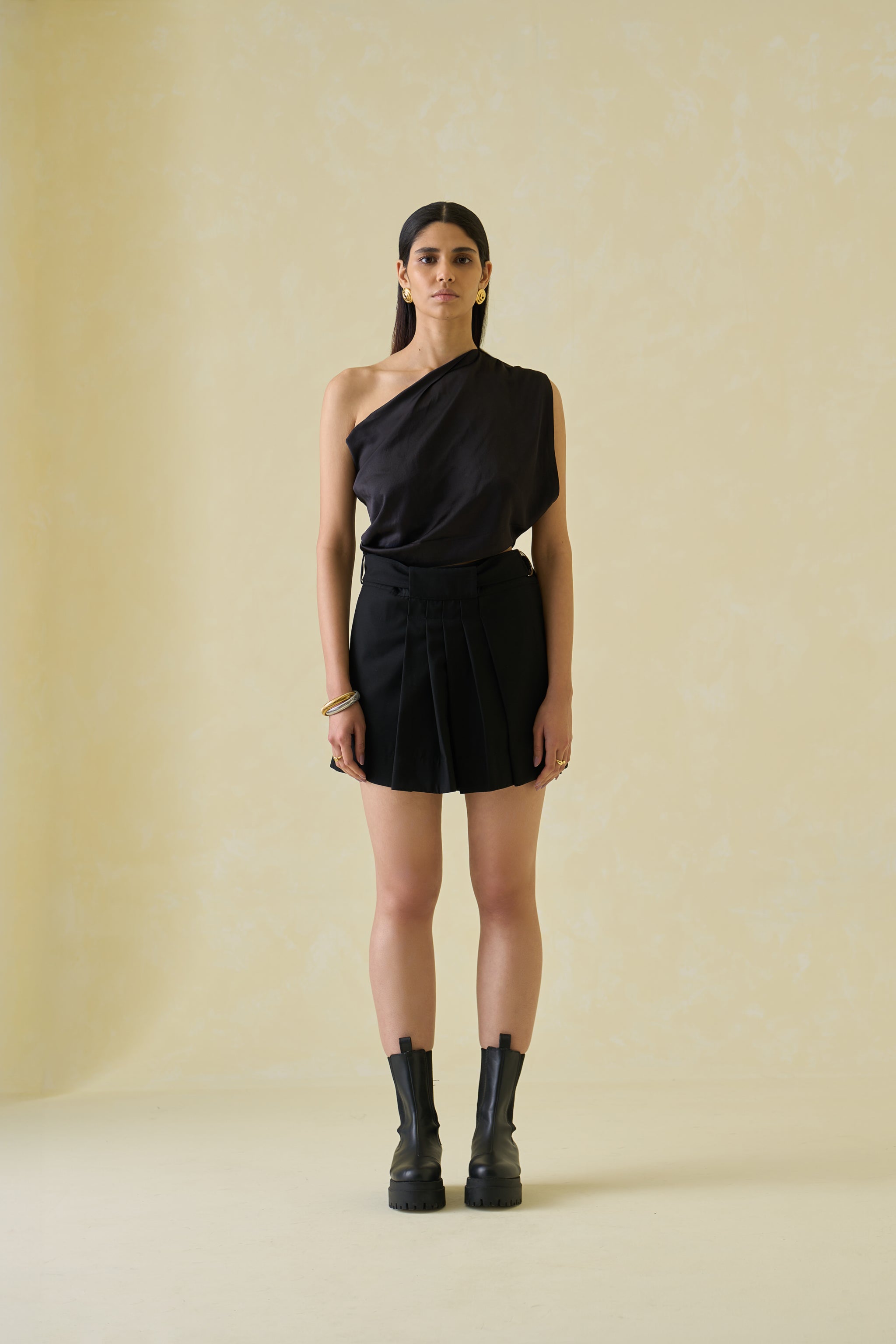 One-Shoulder Sari Top