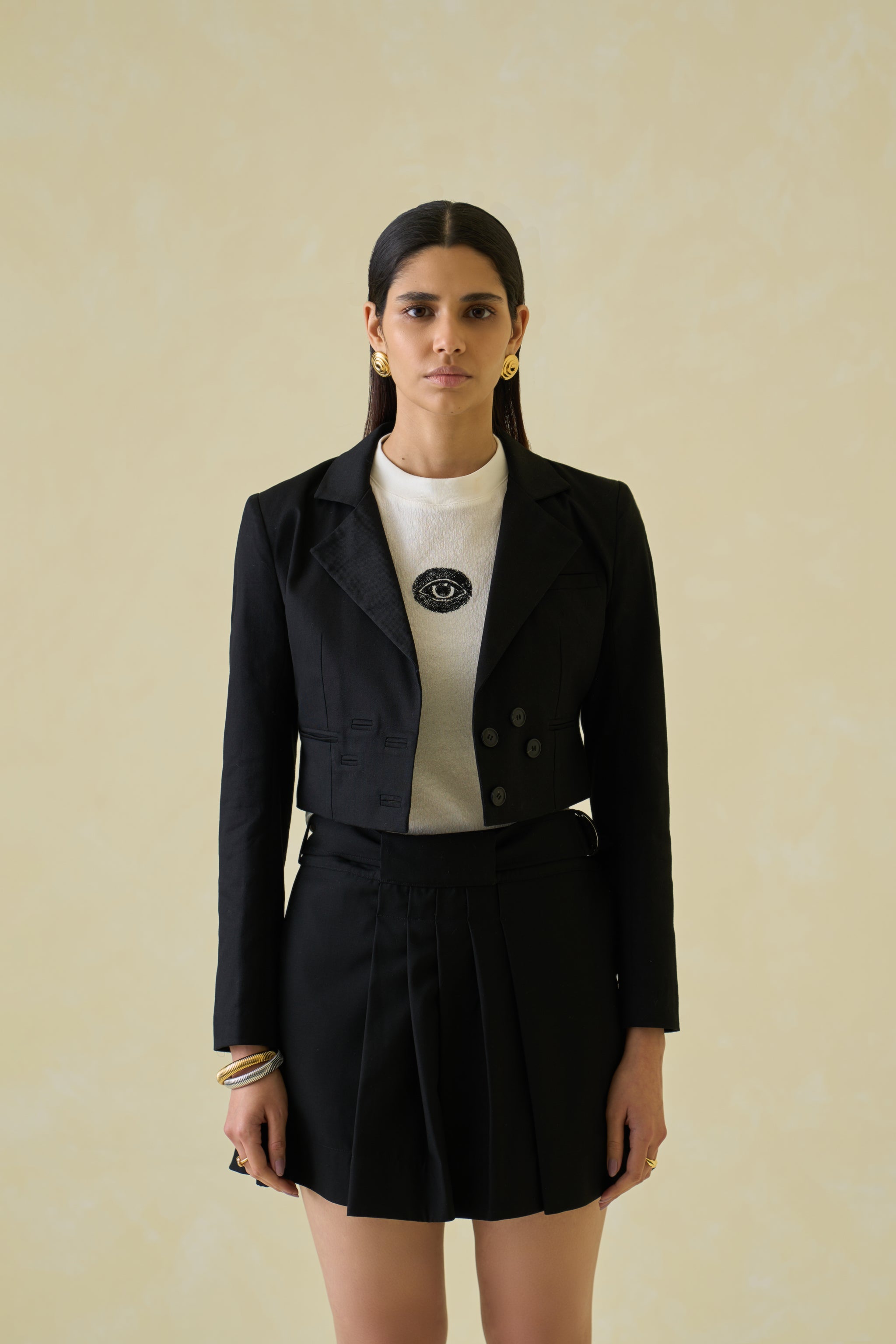 Twill Cropped Blazer